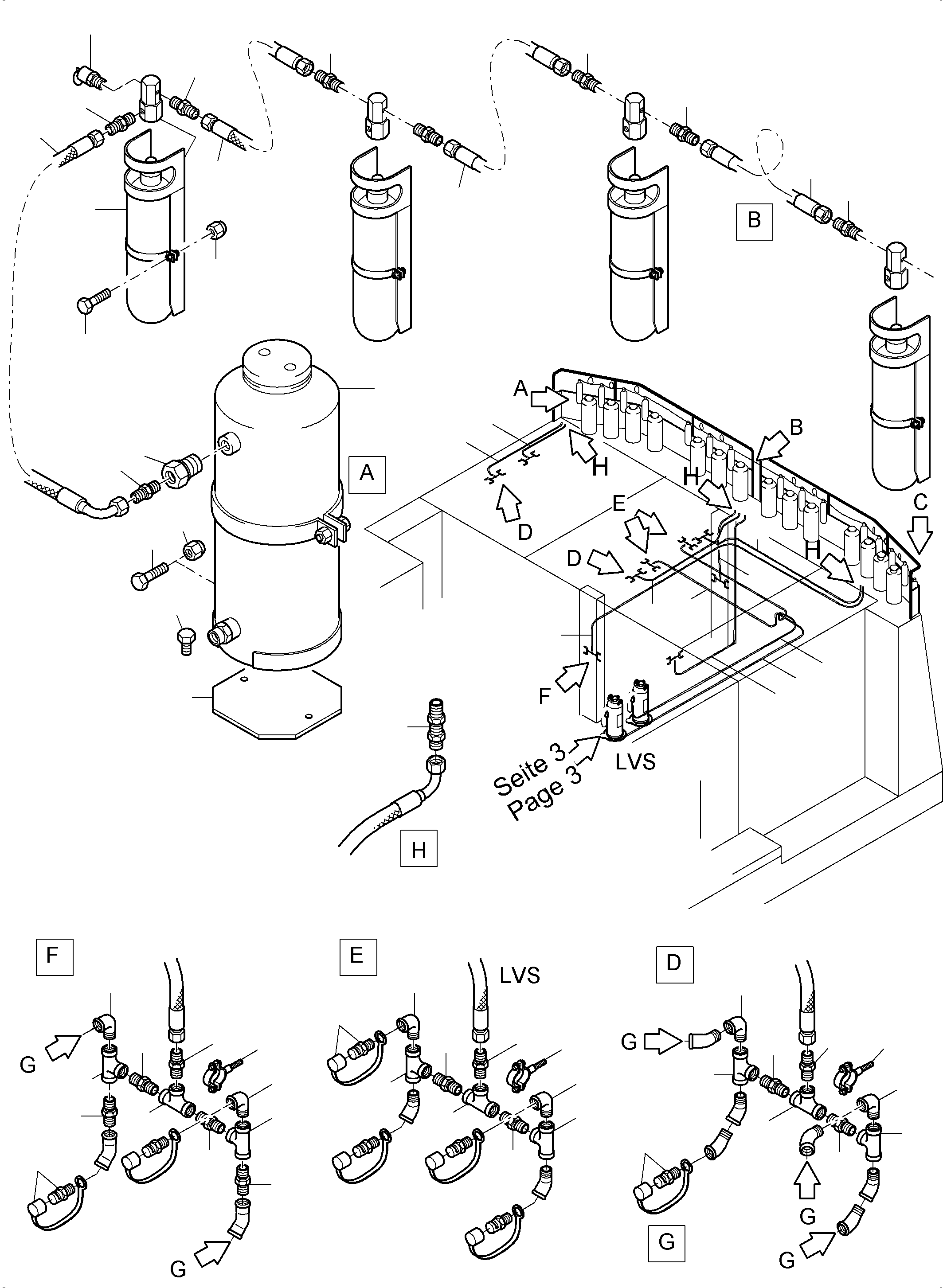 Komatsu parts book diagram for PC5500-6 S/N 15081: FIRE EXTINGUISHING EQUIPMENT, TWIN SYSTEM DRY-WET