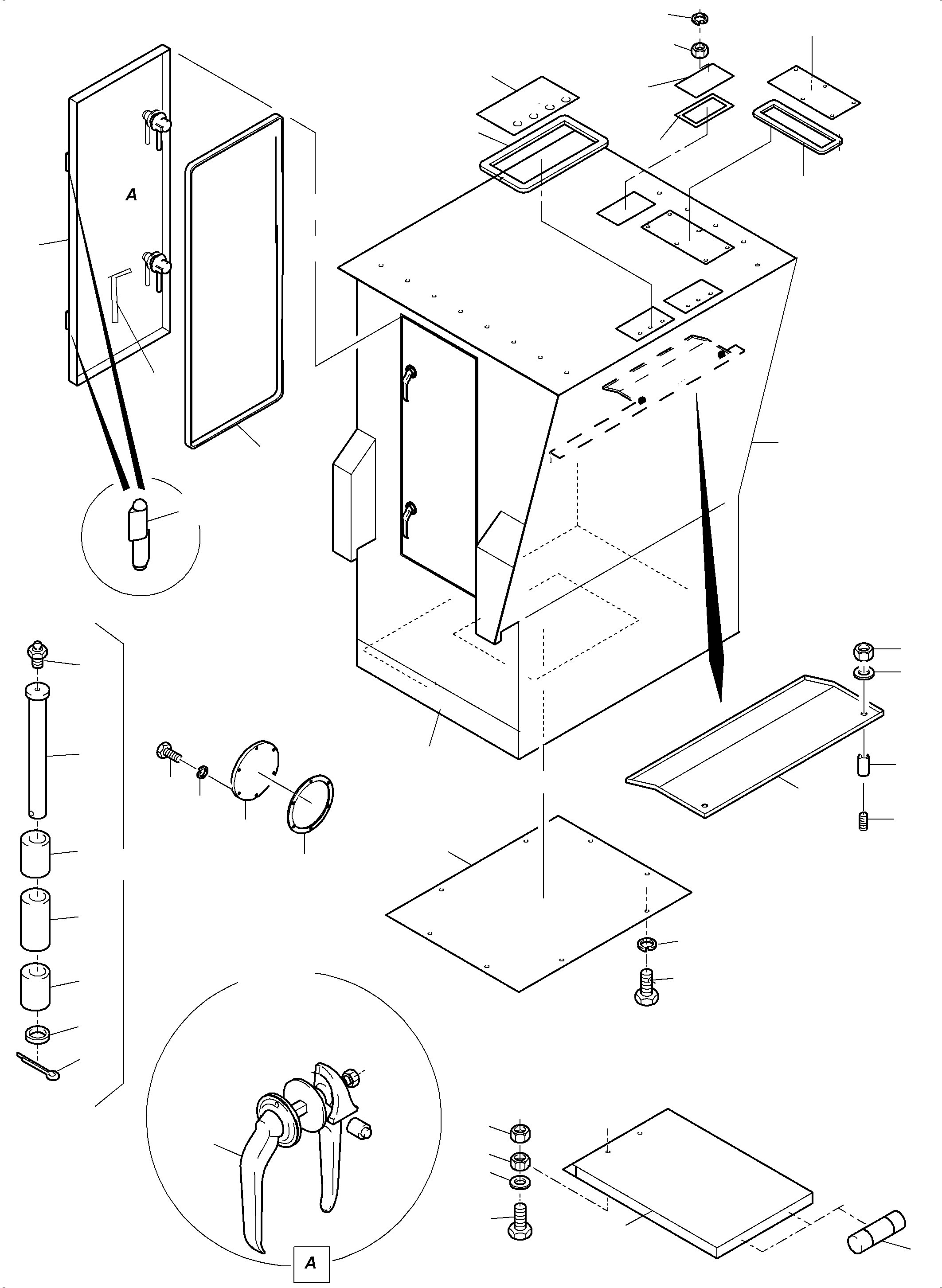 Komatsu parts book diagram for PC5500-6 S/N 15081: CAB SUPPORT ARR.