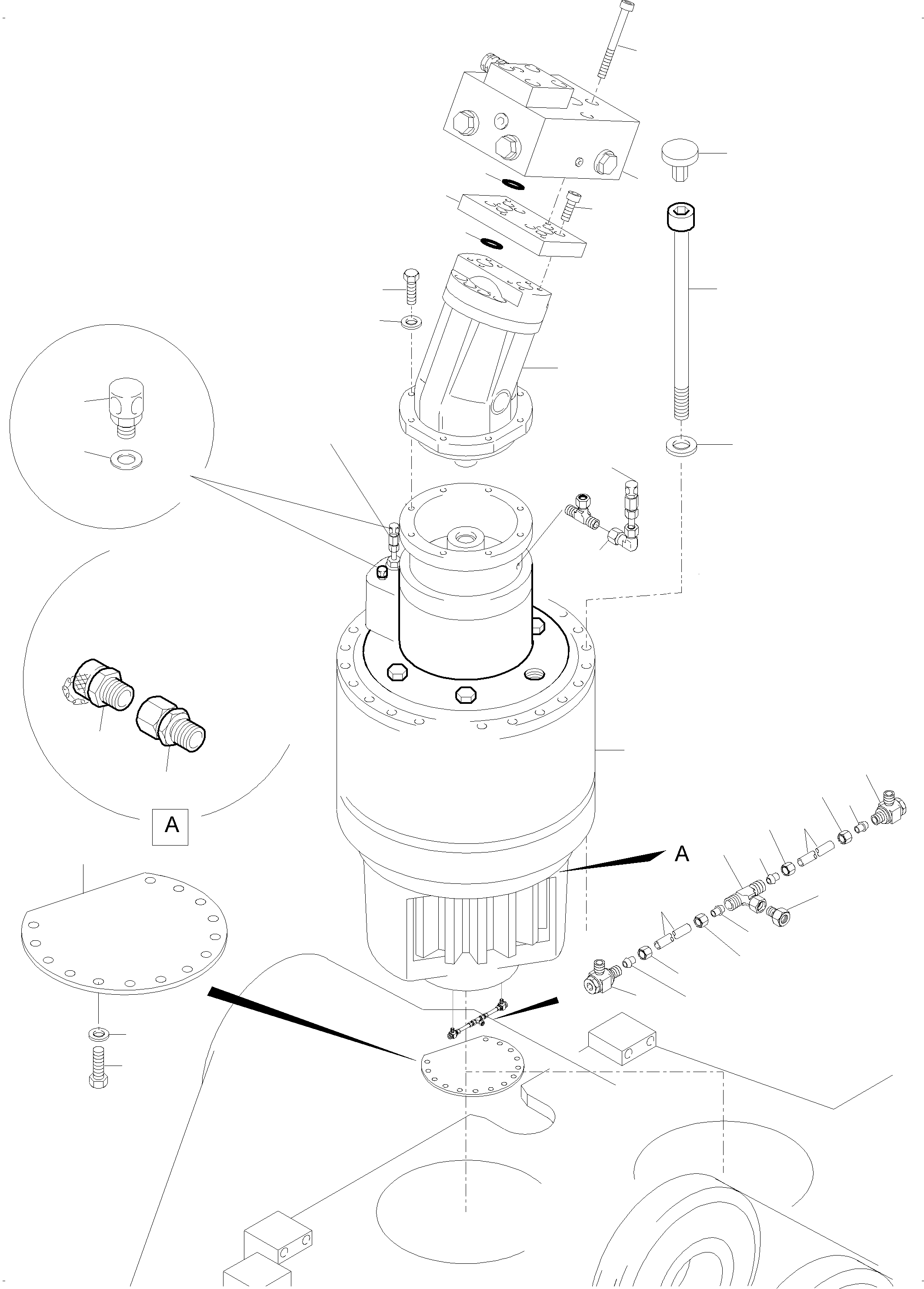 Komatsu parts book diagram for PC5500-6 S/N 15081: SLEW GEAR ARR.