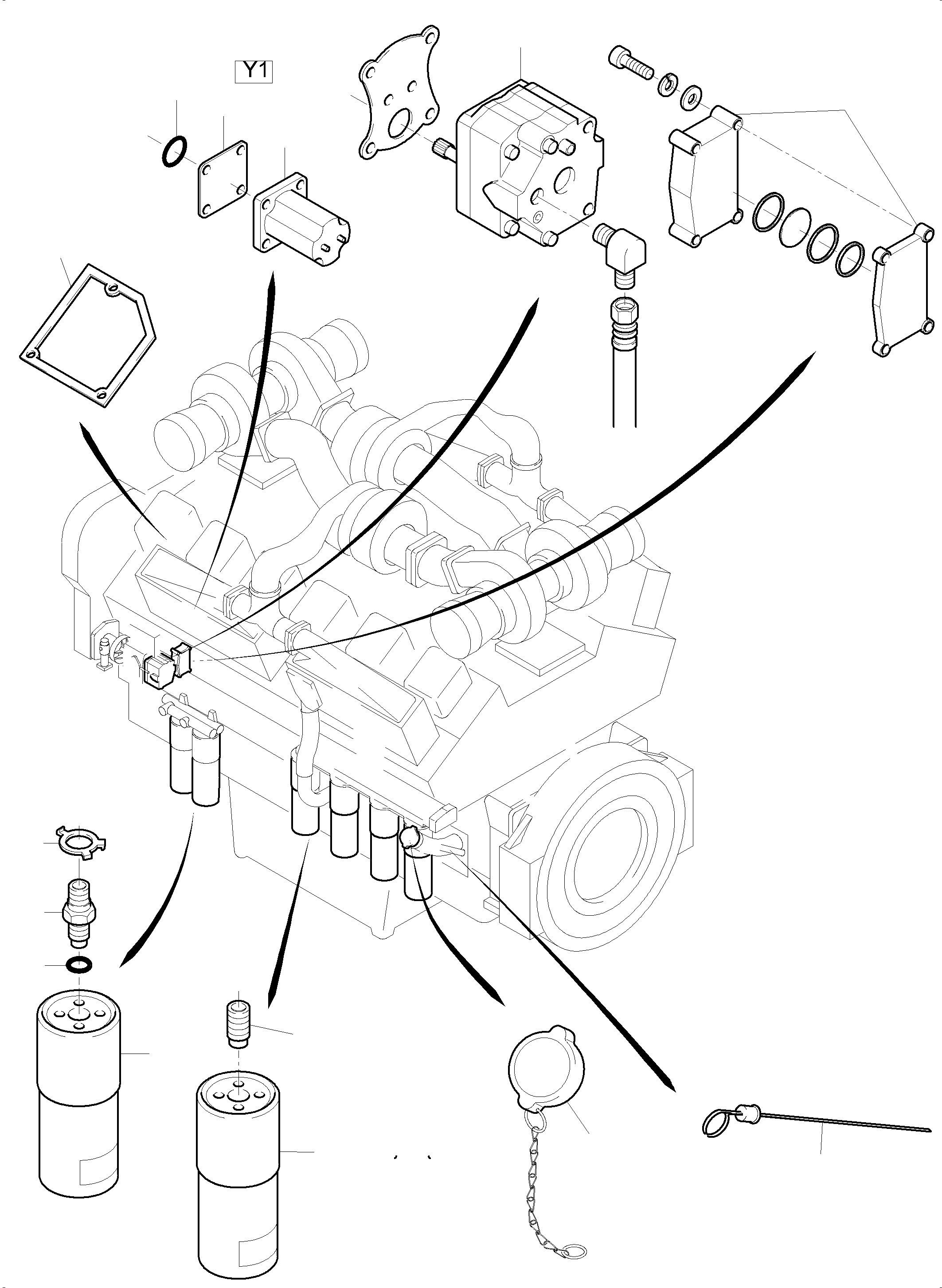 Komatsu parts book diagram for PC5500-6 S/N 15081: DIESEL ENGINE