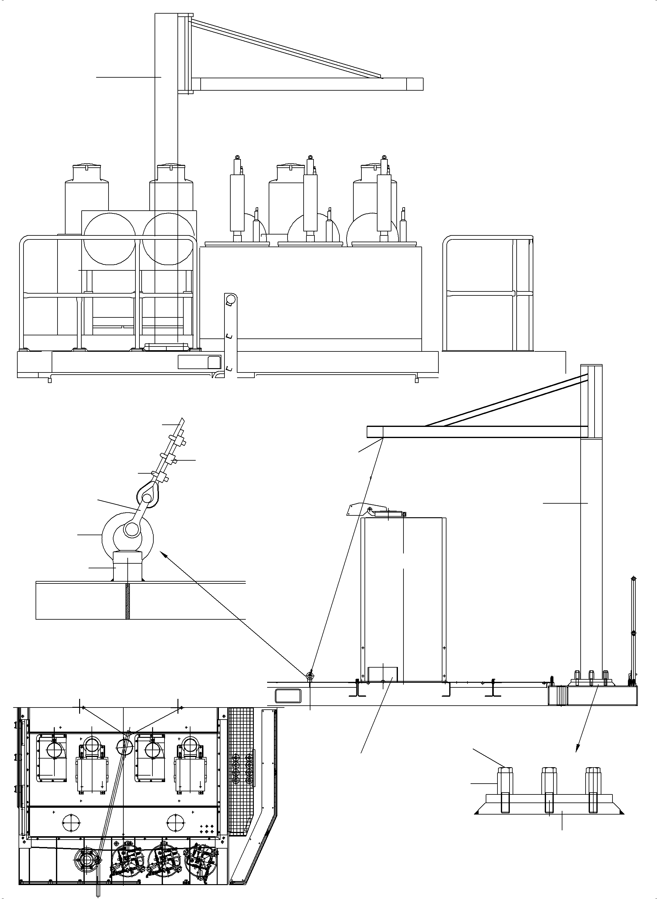 Komatsu parts book diagram for PC5500-6 S/N 15081: GREASE BARREL CRAN ARRANGEMENT