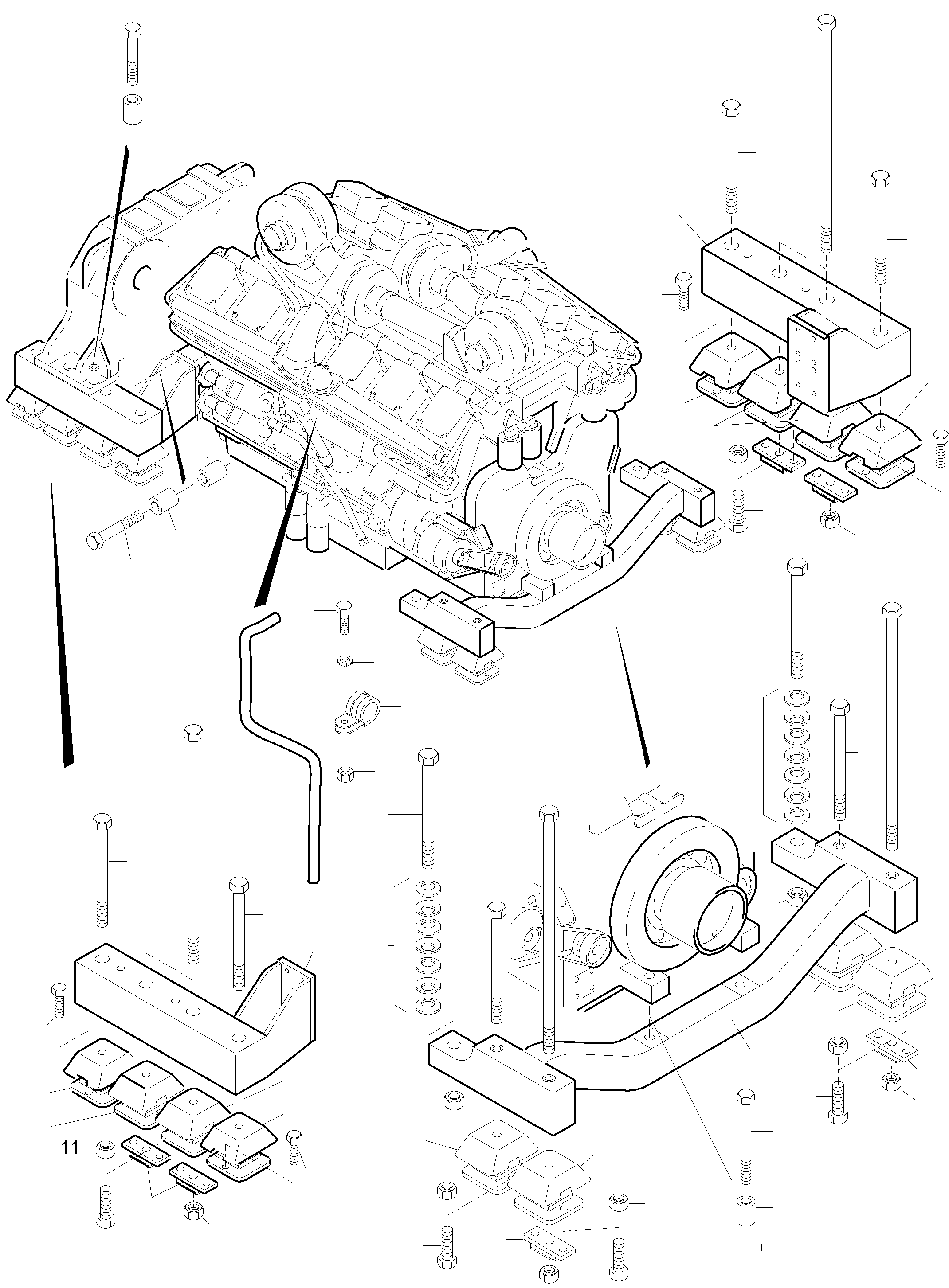 Komatsu parts book diagram for PC5500-6 S/N 15083: DRIVE ASSEMBLY, MOUNTING