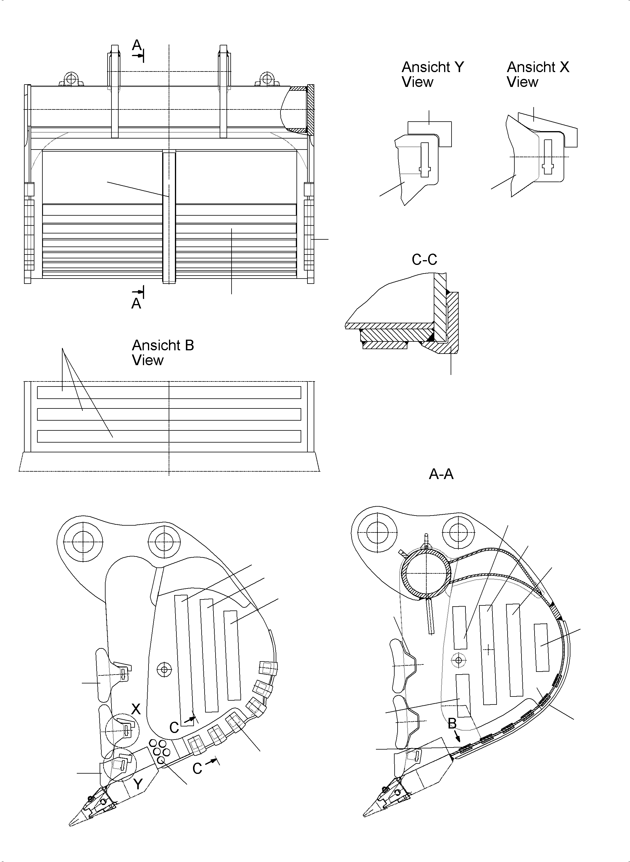 Komatsu parts book diagram for PC5500-6 S/N 15083: WEAR PARTS BACKHOE 29 CBM WP3