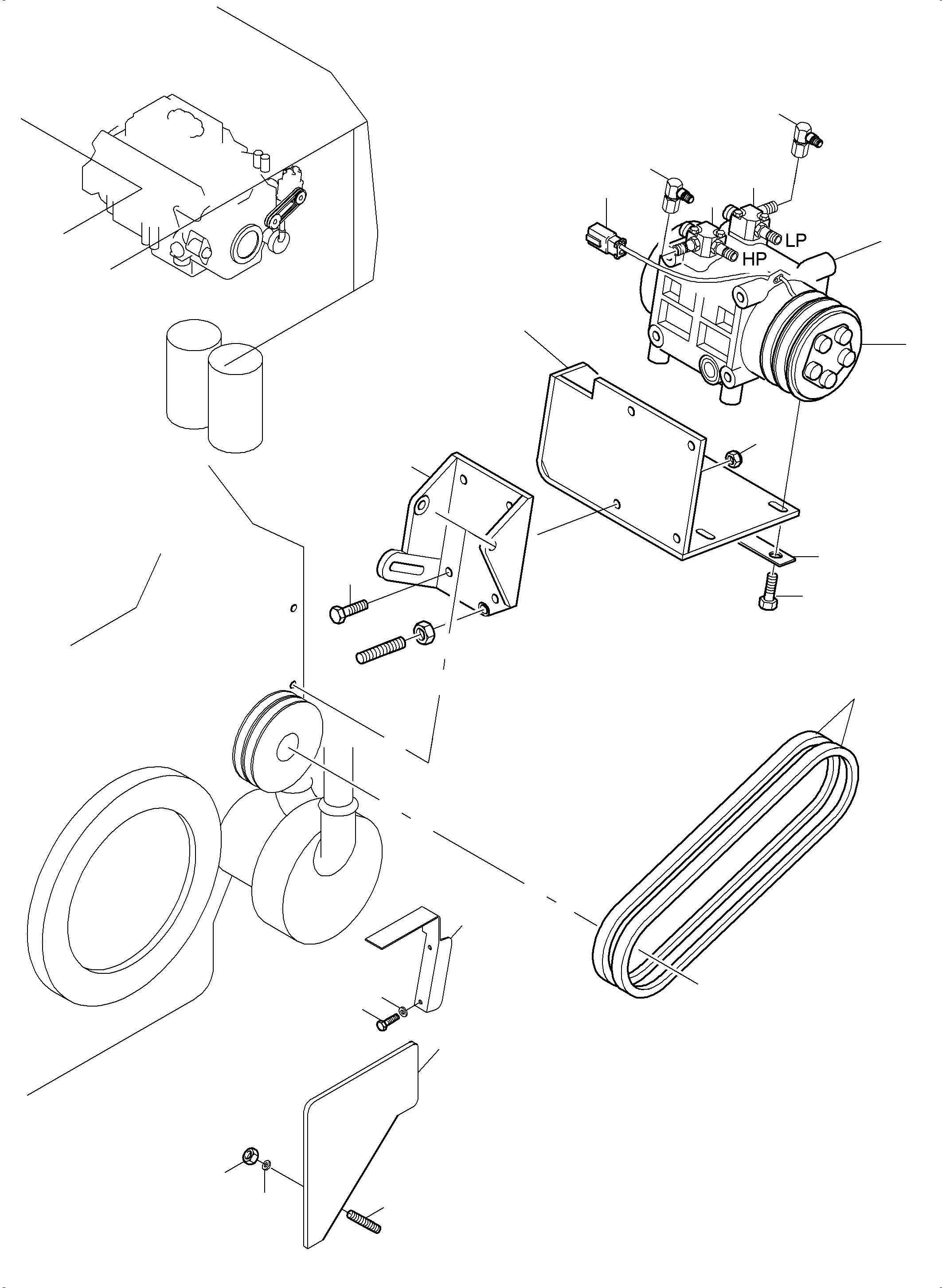 Komatsu parts book diagram for PC5500-6 S/N 15083: AIR CONDITION. COMPRESSOR DRIVE