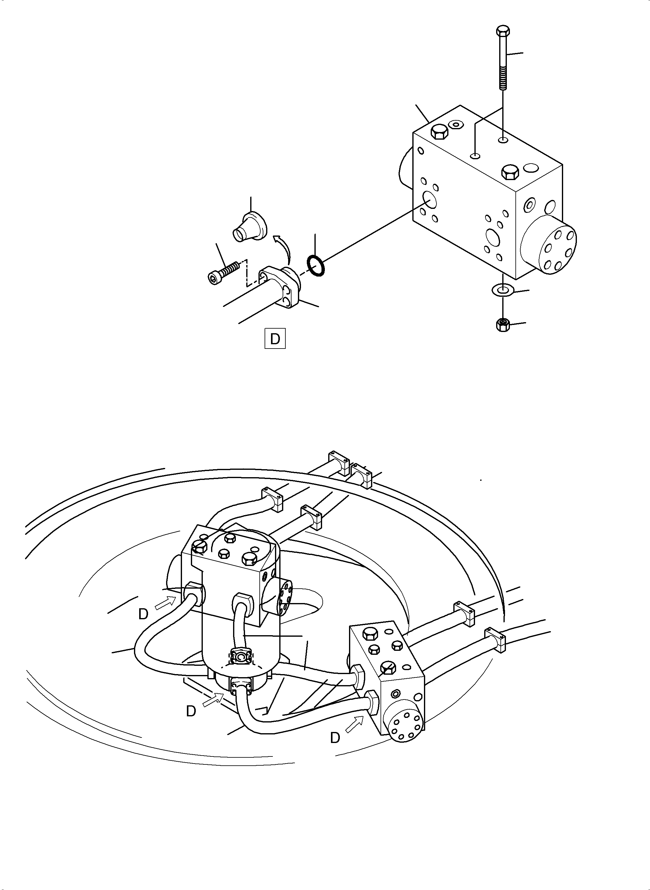 Excavators Mining Komatsu / PC5500-6 S/N 15083(G15083) / Pressure Lines, TravelMotors - Rotary Joint(515-3167a : 515-3167a)