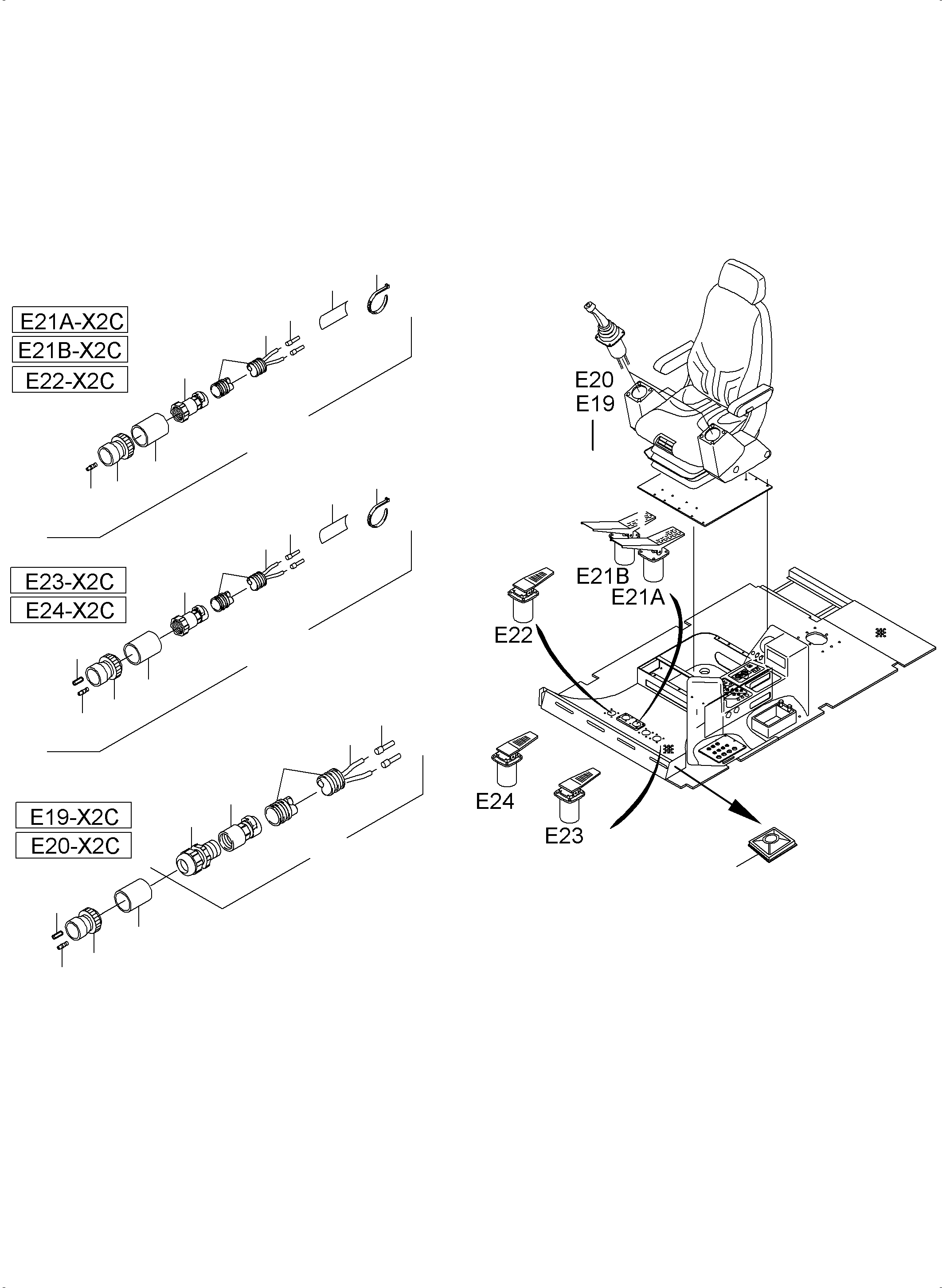 Komatsu parts book diagram for PC5500-6 S/N 15083: OPERATOR'S STAND
