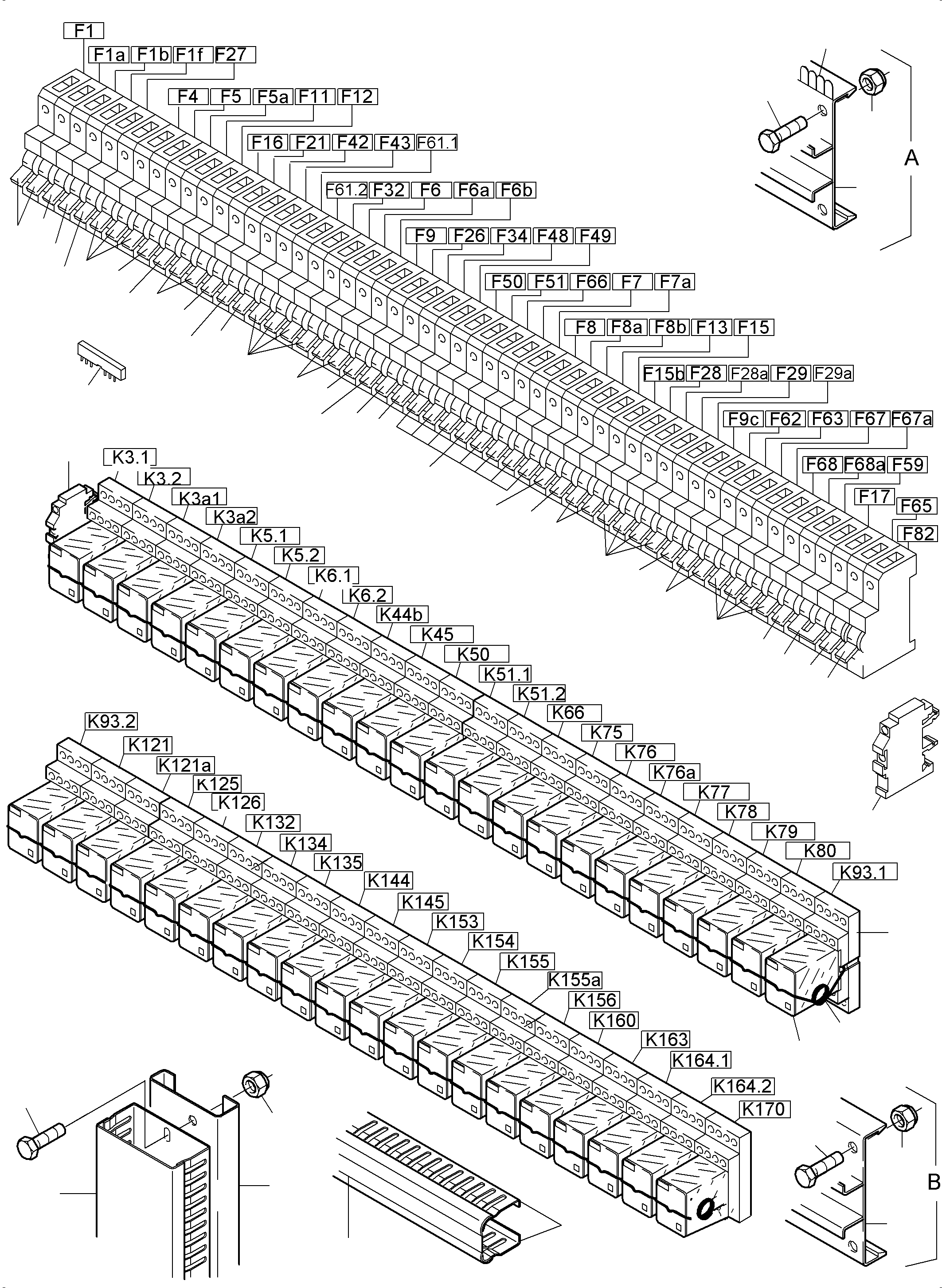 Komatsu parts book diagram for PC5500-6 S/N 15083: SWITCH FRAMING X2
