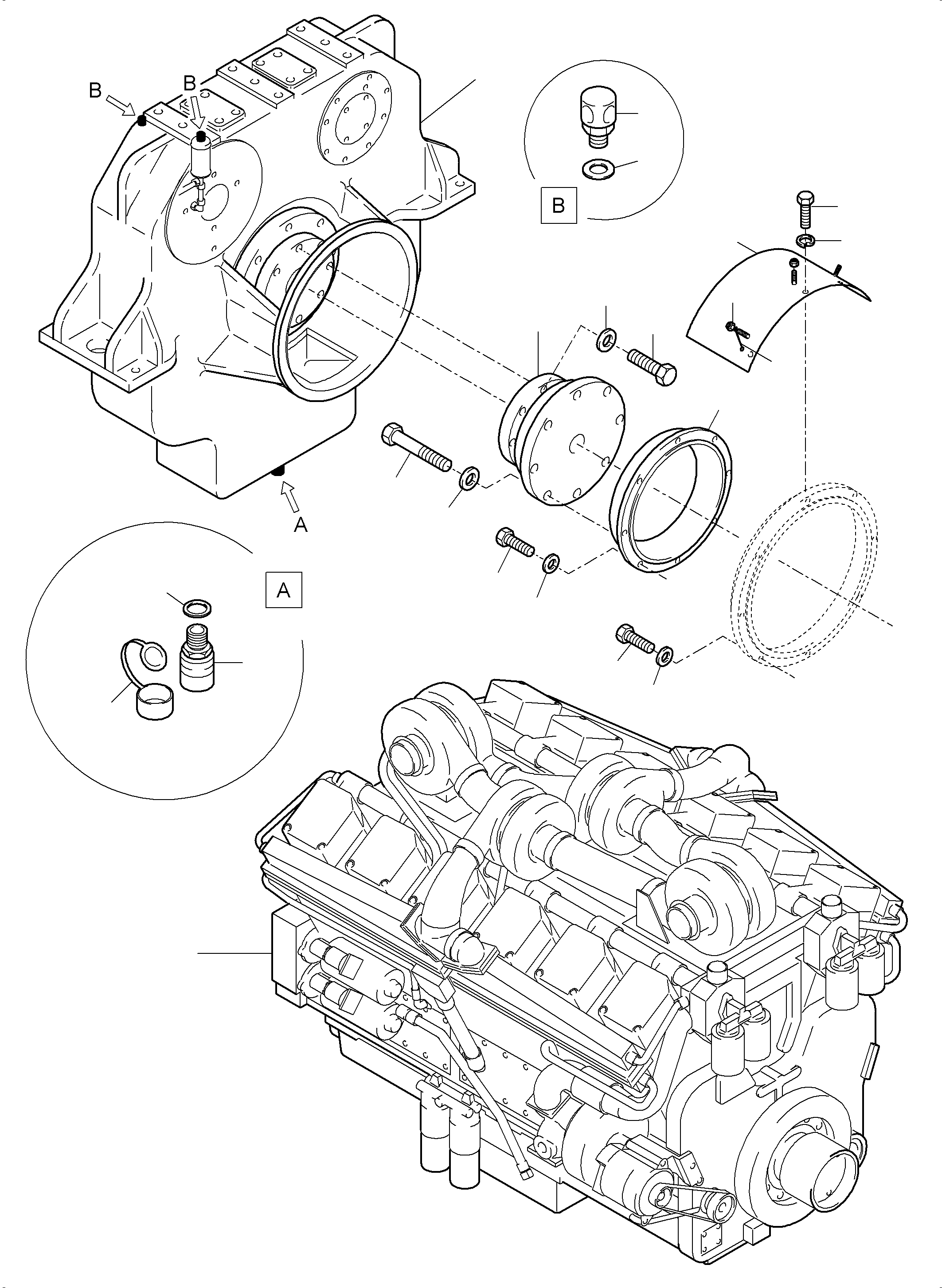 Komatsu parts book diagram for PC5500-6 S/N 15083: DRIVE ASSEMBLY