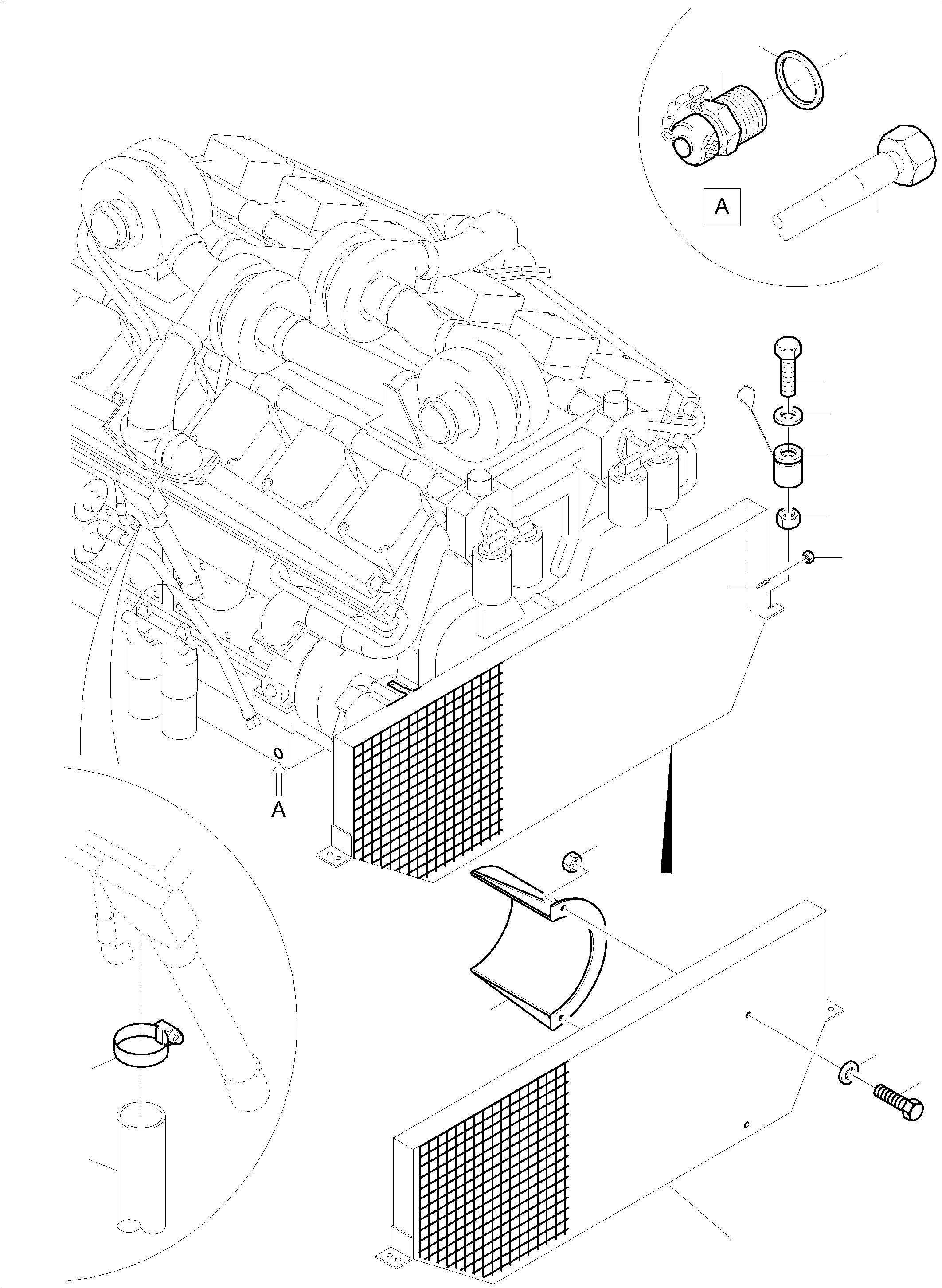 Komatsu parts book diagram for PC5500-6 S/N 15083: ENGINE ACCESSORIES