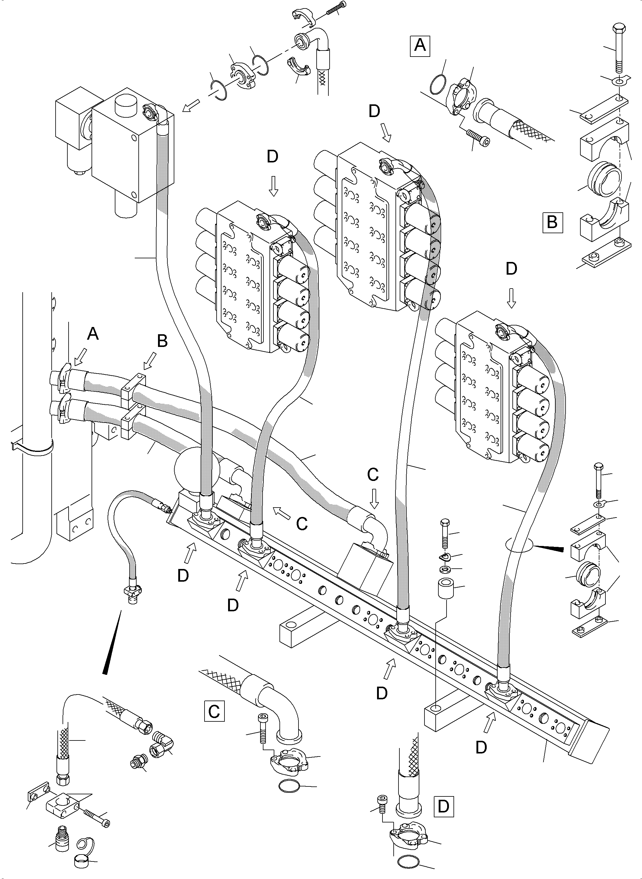 Excavators Mining Komatsu / PC5500-6 S/N 15083(G15083) / Return Lines, ControlBlocks(515-1860c : 515-1860c)