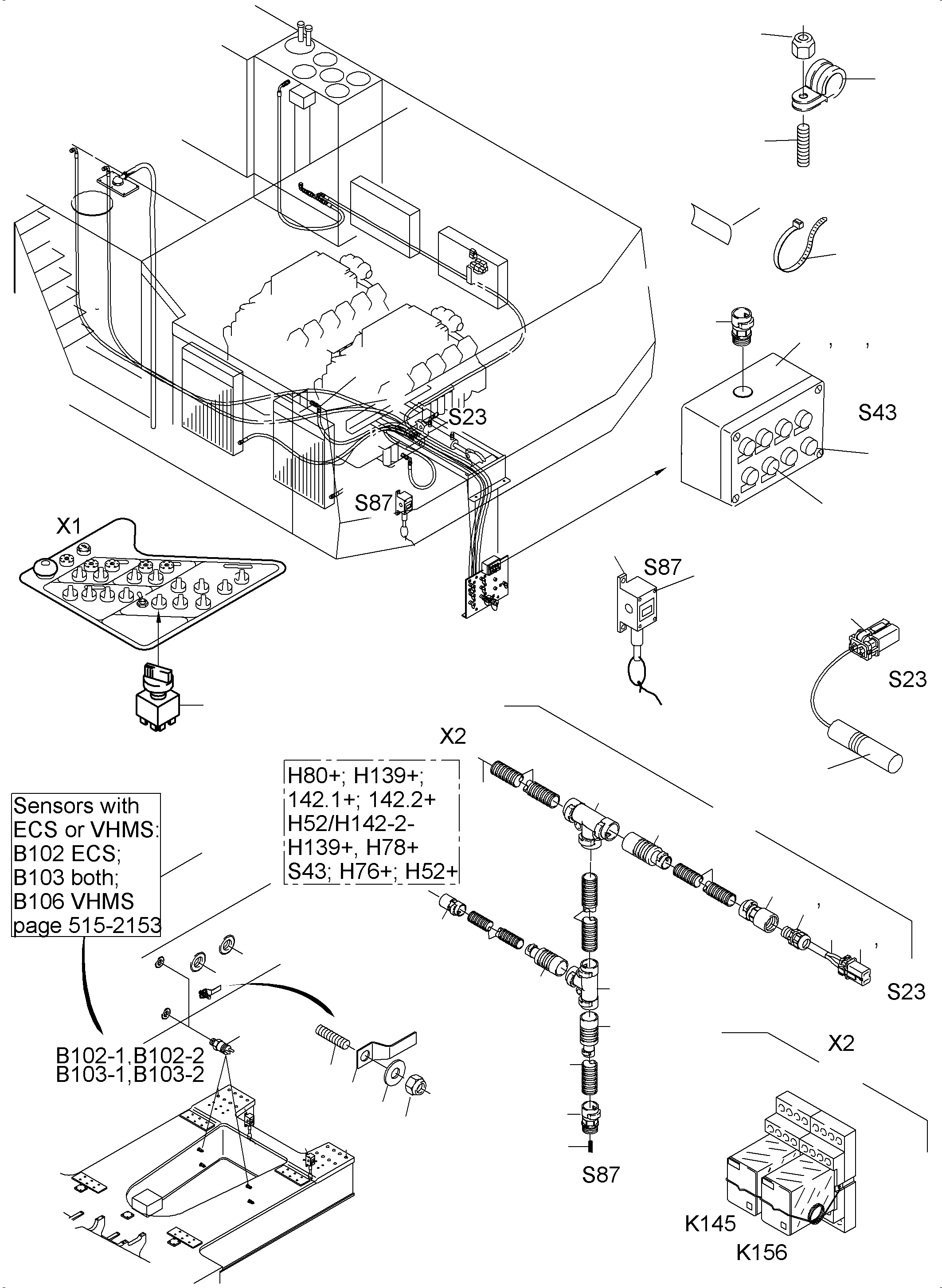 Komatsu parts book diagram for PC5500-6 S/N 15083: ELECTRIC PARTS - REFUELING