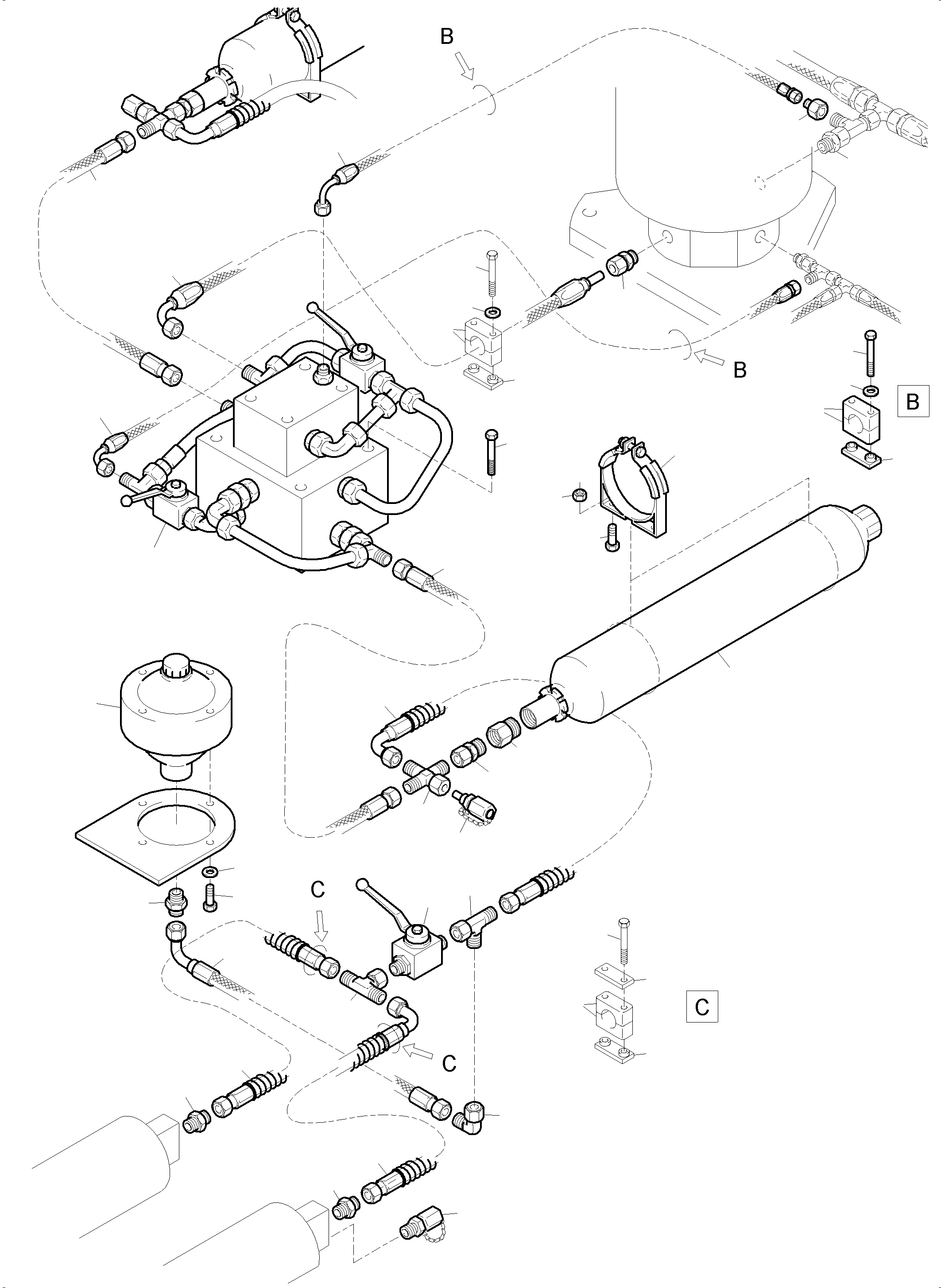 Komatsu parts book diagram for PC5500-6 S/N 15083: HYDRAULIC TRACK TENSIONING STANDARD