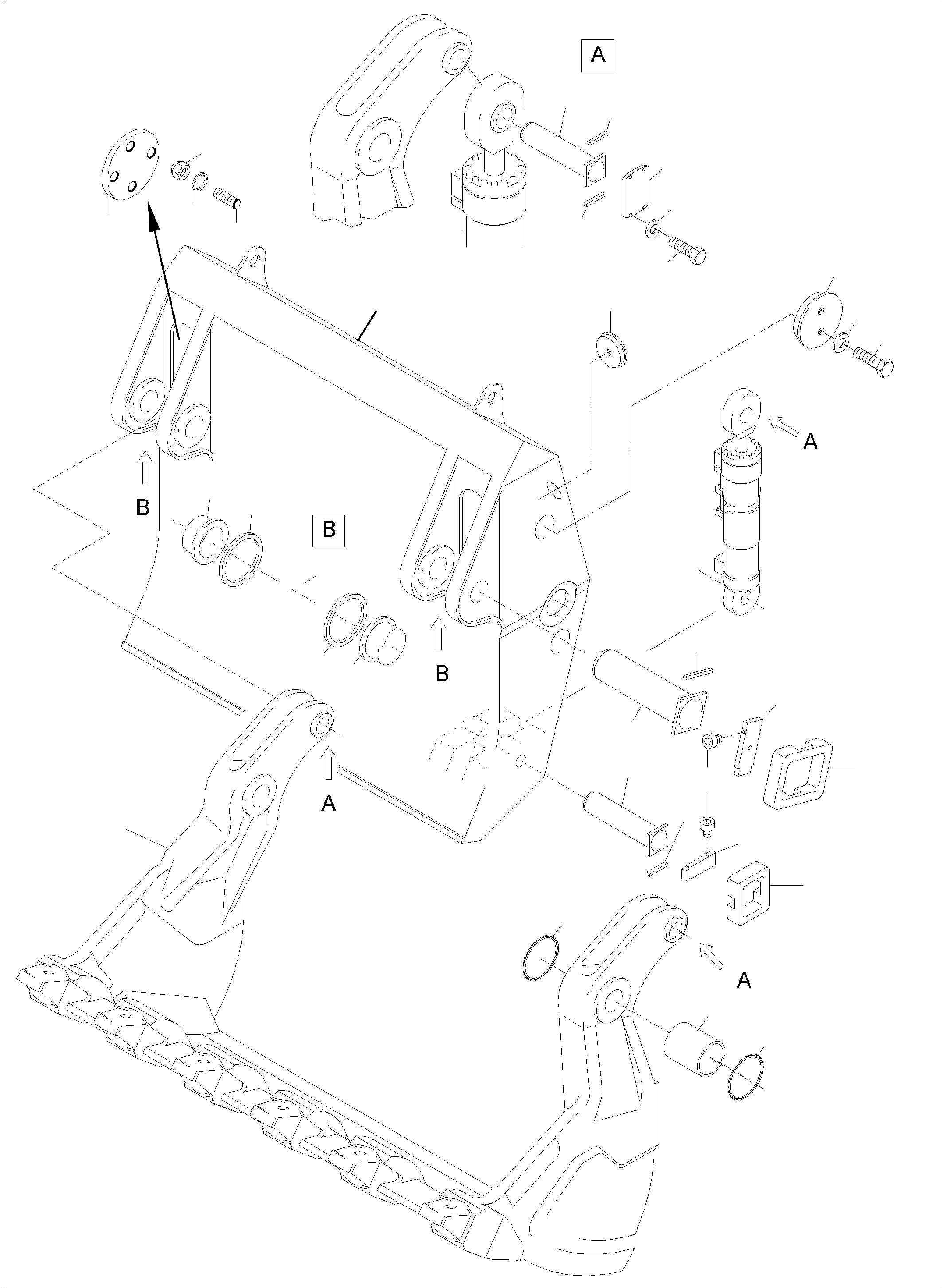 Komatsu parts book diagram for PC5500-6 S/N 15086: KLAPPSCHAUFEL 30,0 CBM