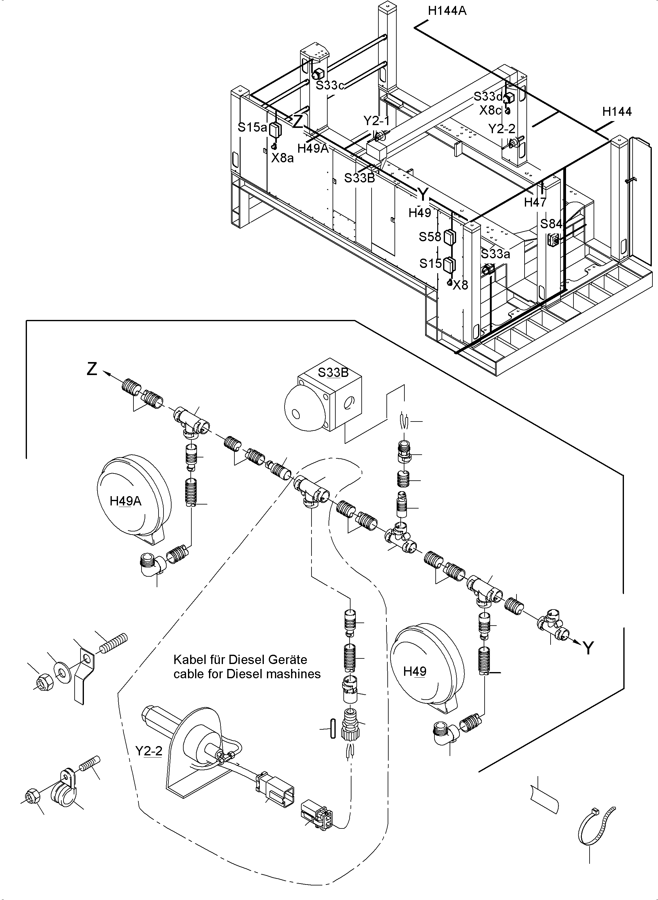Komatsu parts book diagram for PC5500-6 S/N 15086: LIGHTING EQUIPMENT