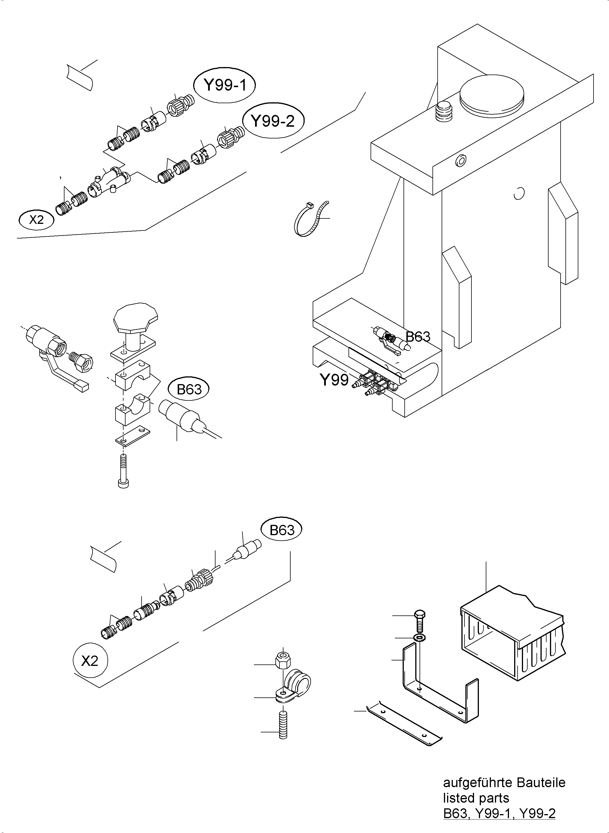 Komatsu parts book diagram for PC5500-6 S/N 15086: CABLES - TANK SENSOR