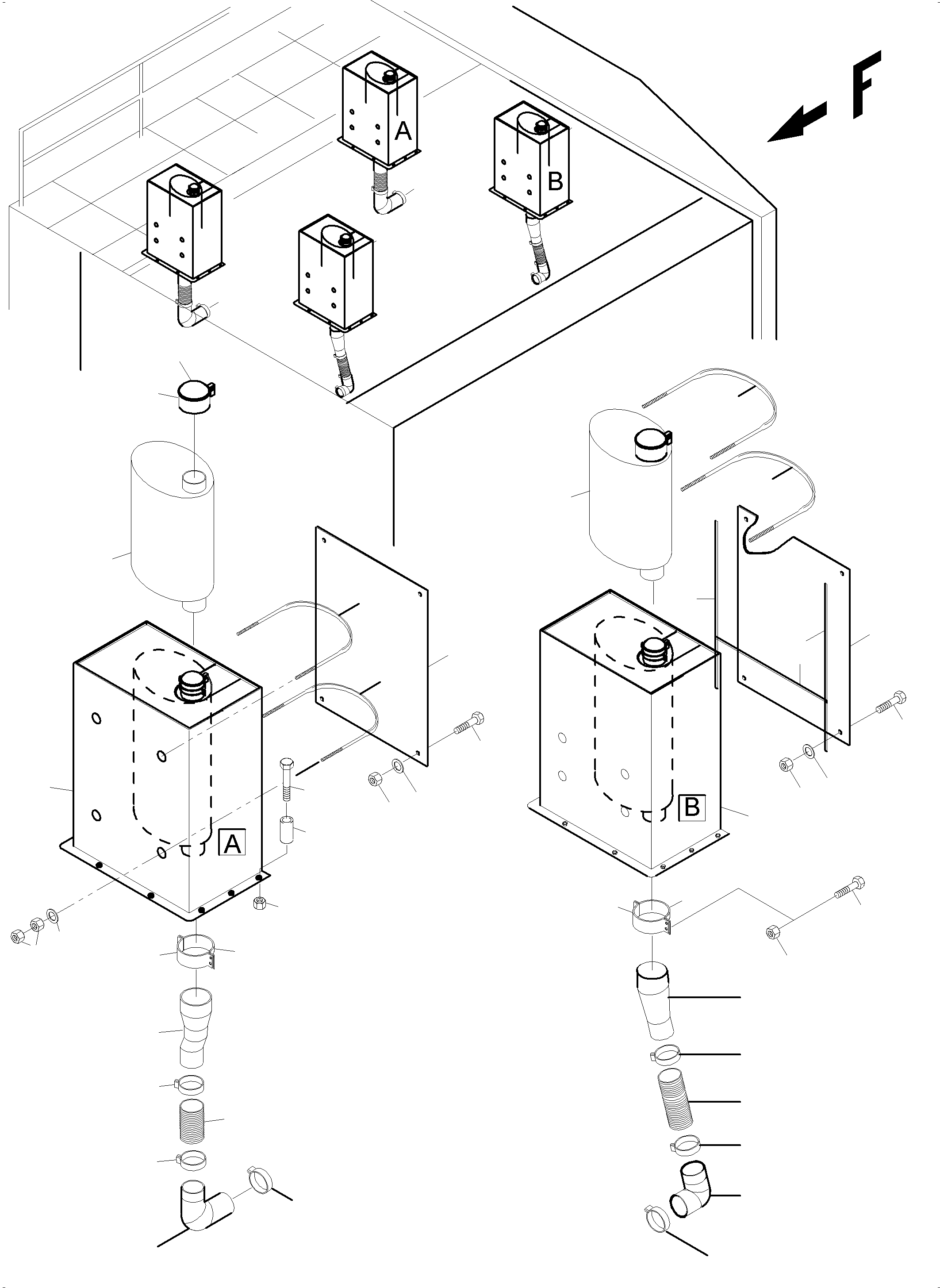 Komatsu parts book diagram for PC5500-6 S/N 15086: EXHAUST SYSTEM