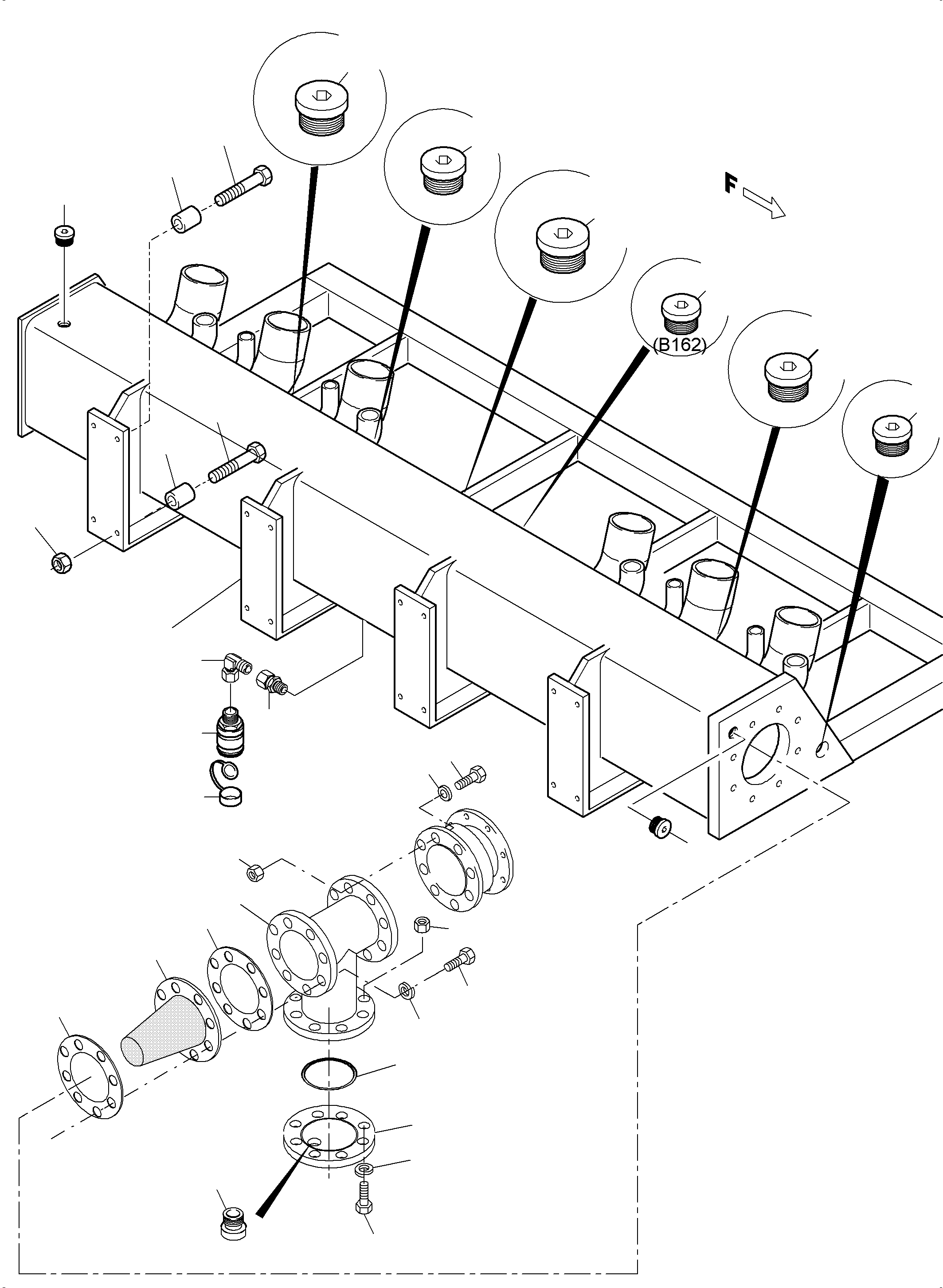 Komatsu parts book diagram for PC5500-6 S/N 15086: SUCTION TANK