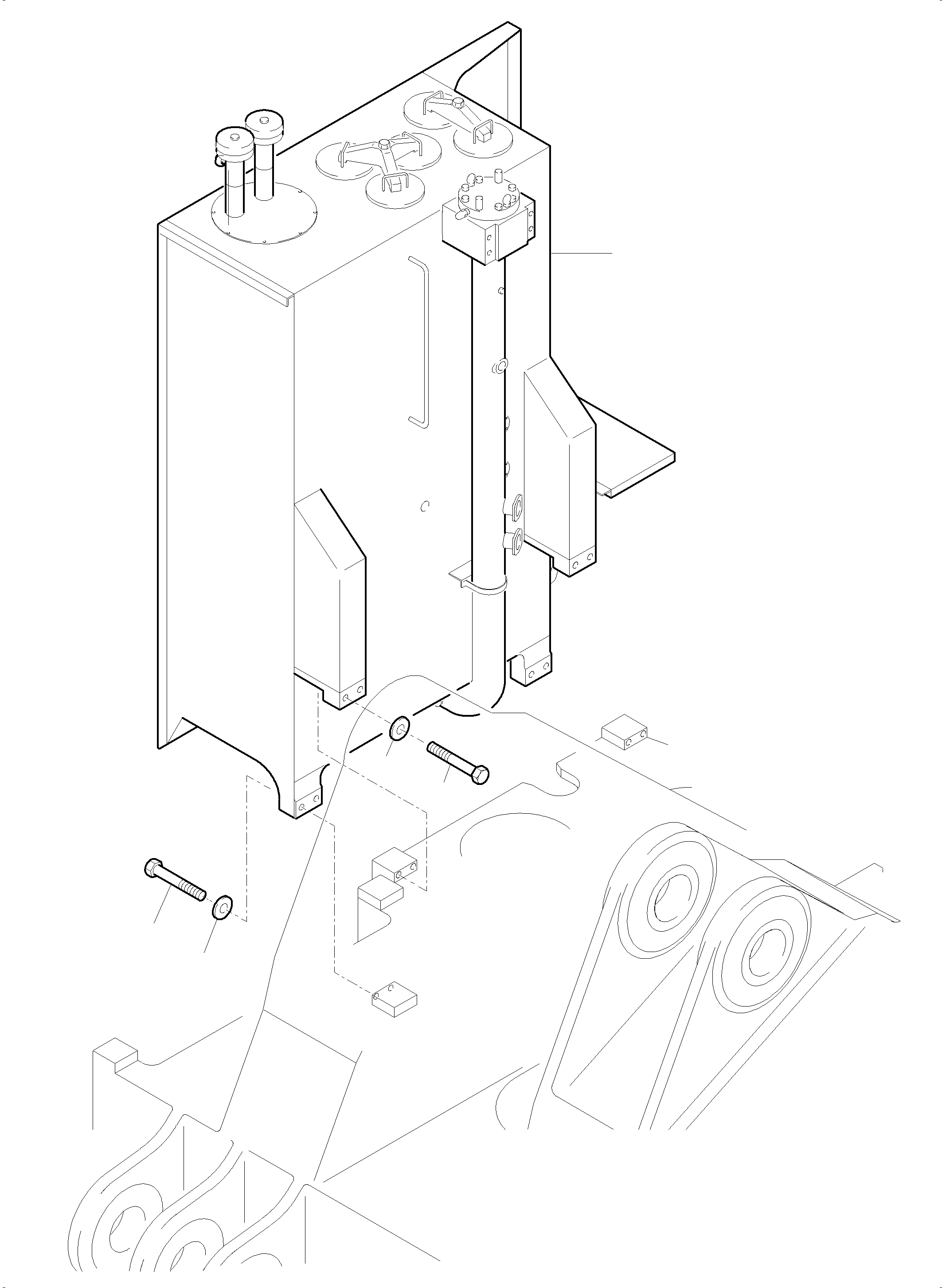 Komatsu parts book diagram for PC5500-6 S/N 15086: MAIN OIL TANK, MOUNTING