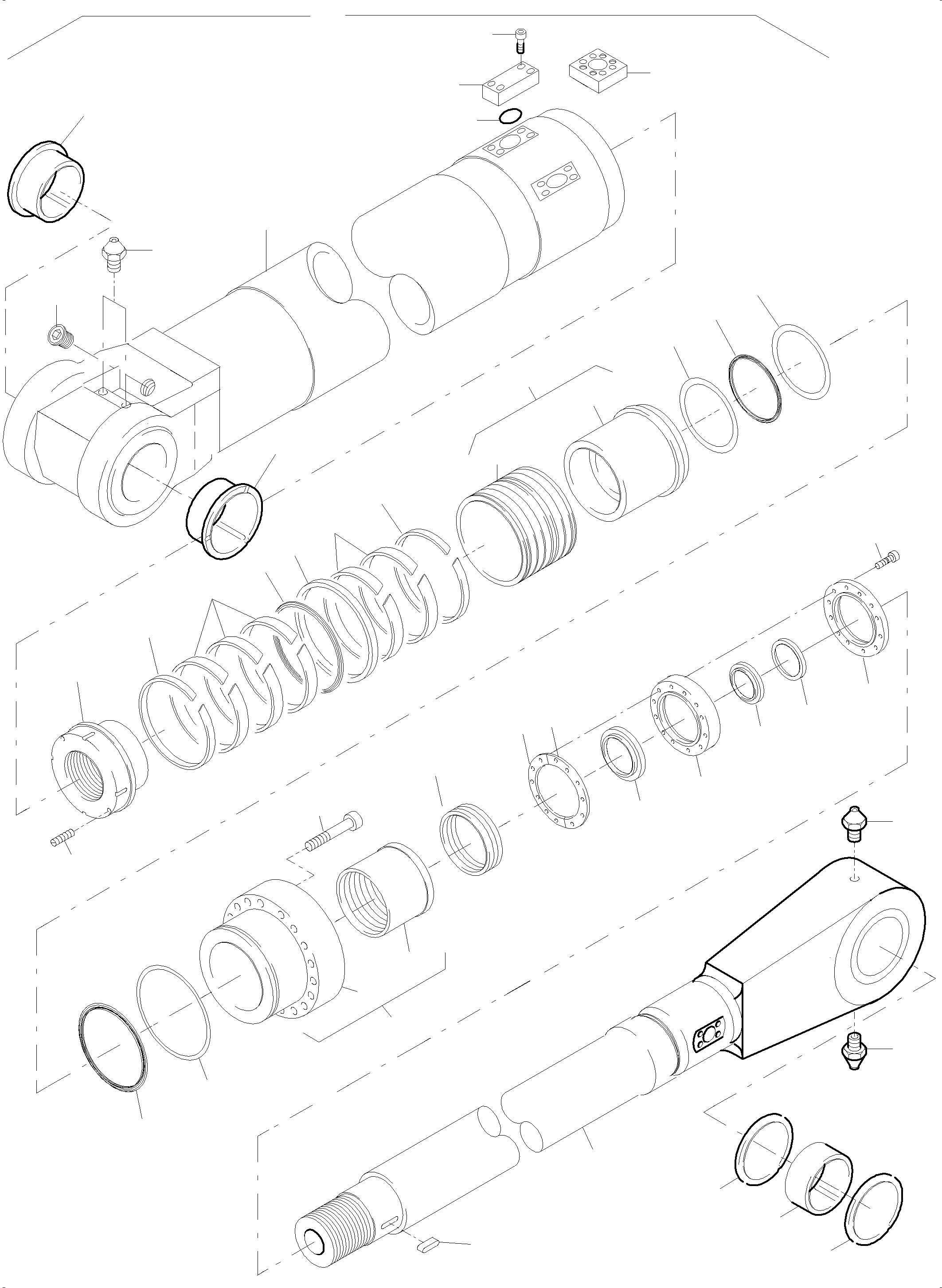 Komatsu parts book diagram for PC5500-6 S/N 15086: HYDRAULIC CYLINDER COLD WEATHER DESIGN