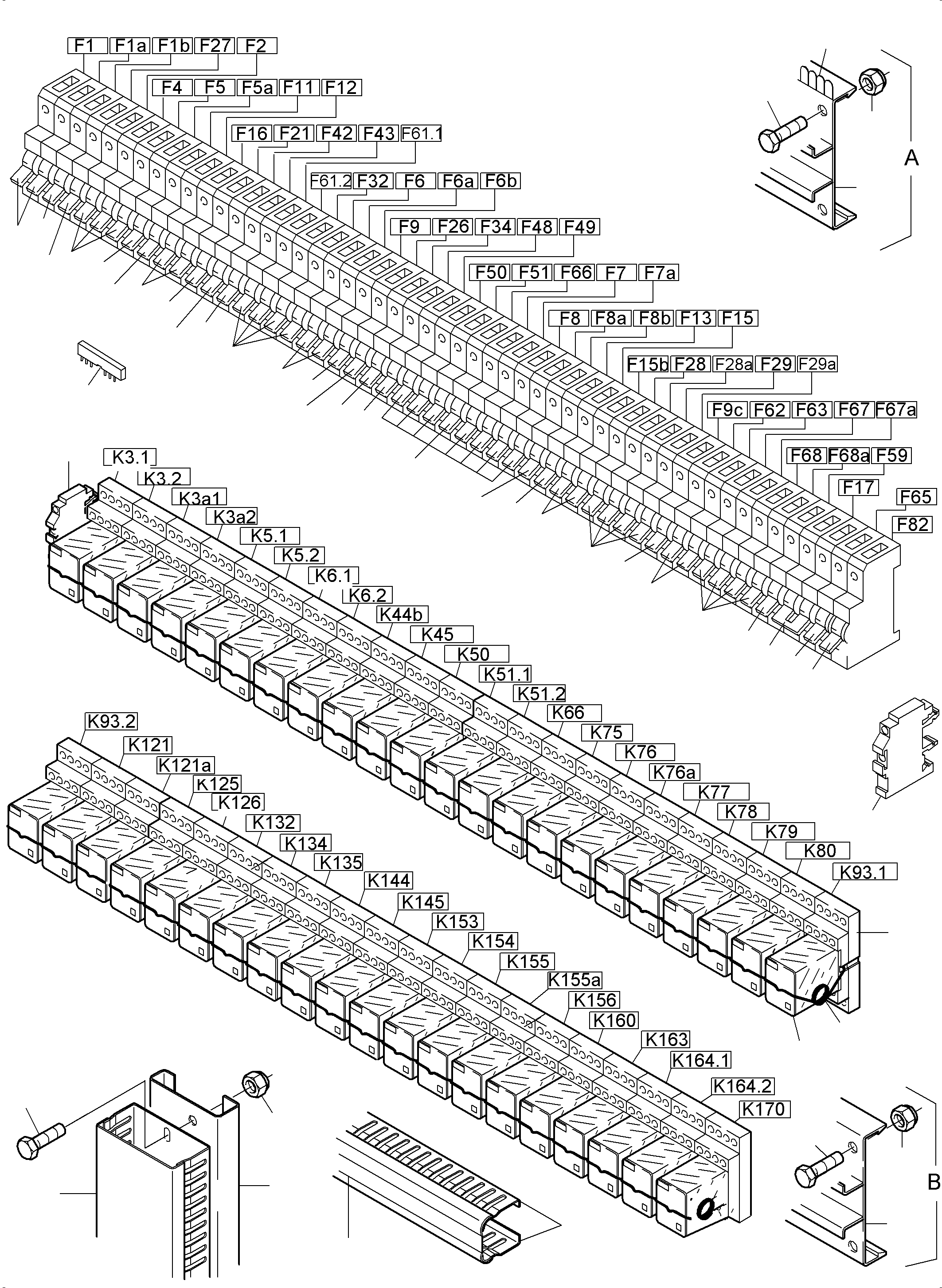 Komatsu parts book diagram for PC5500-6 S/N 15086: SWITCH FRAMING X2