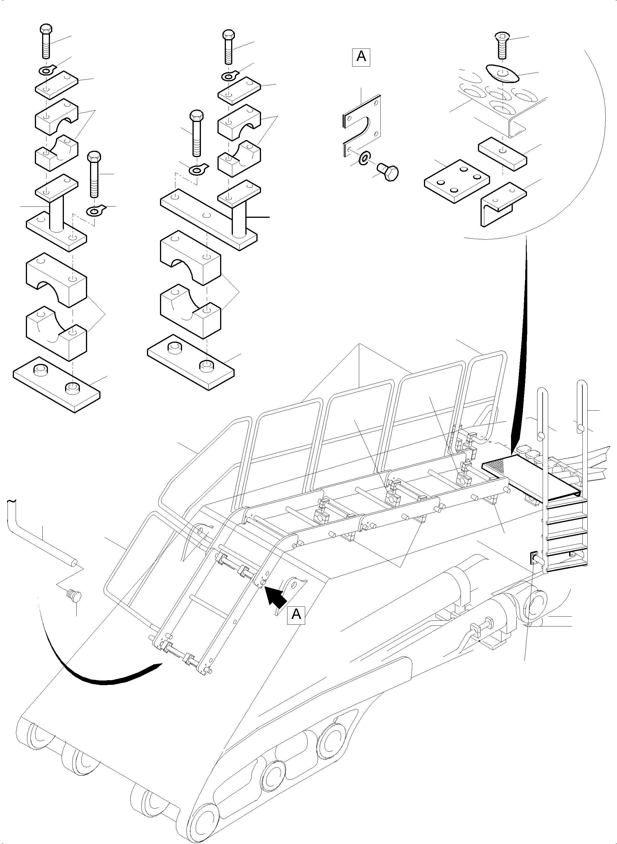 Komatsu parts book diagram for PC5500-6 S/N 15086: BOOM - CATWALK