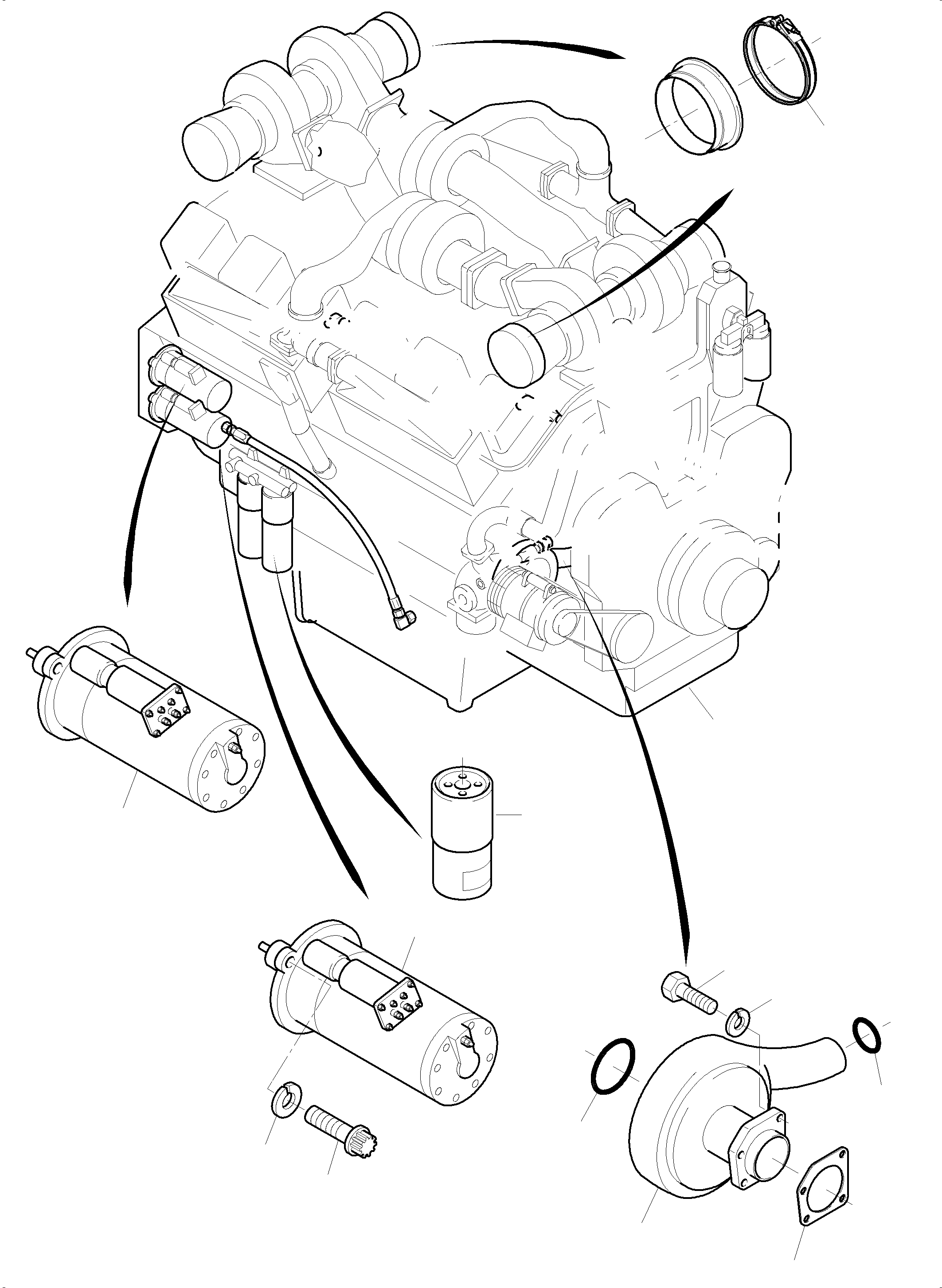 Komatsu parts book diagram for PC5500-6 S/N 15086: DIESEL ENGINE