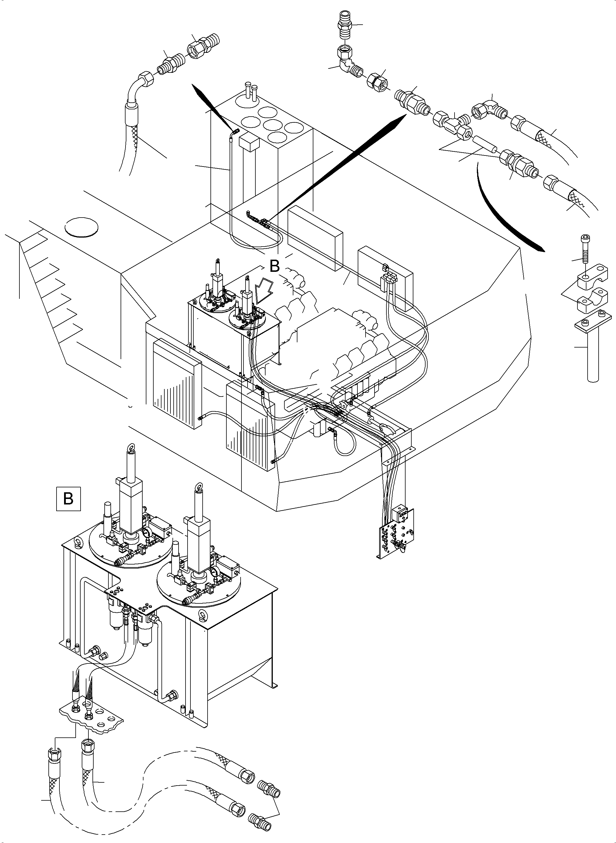 Komatsu parts book diagram for PC5500-6 S/N 15086: REFUELING EQUIPMENT FUEL LINE WIGGINS VR 300