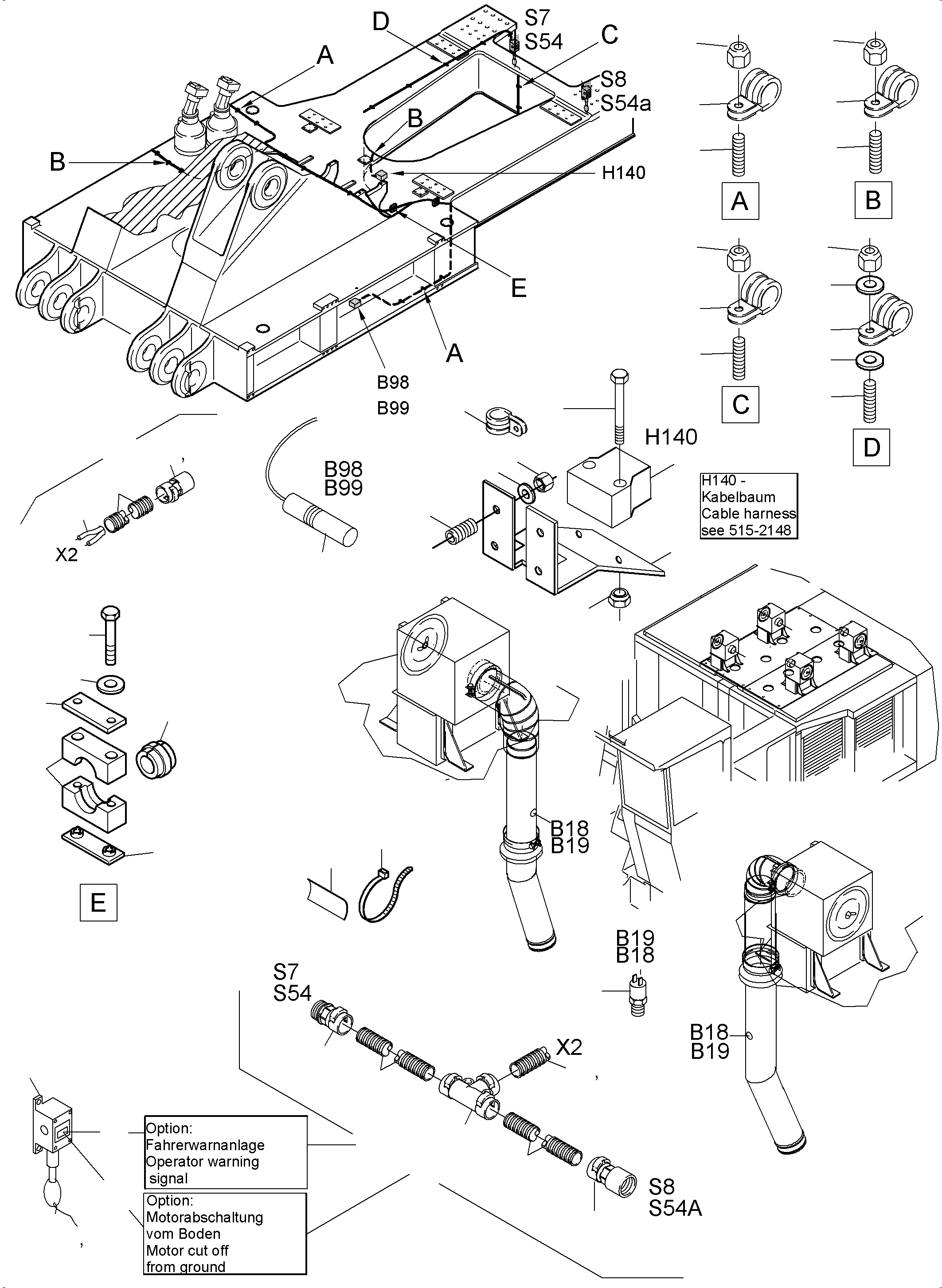 Komatsu parts book diagram for PC5500-6 S/N 15086: ELECT. PARTS - MOTOR, MOVEM. SIGNAL AND SPROCKET SENSOR