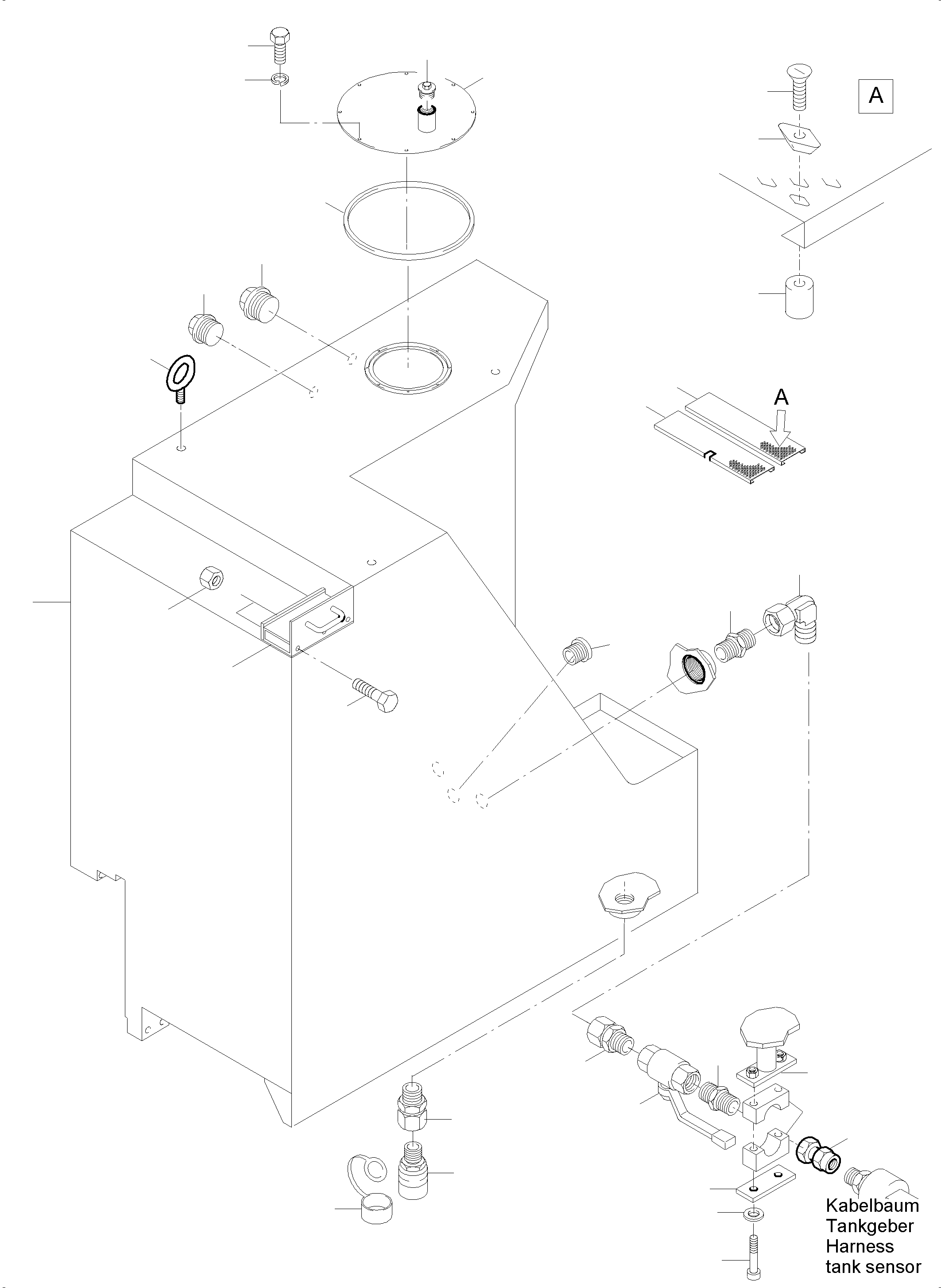 Komatsu parts book diagram for PC5500-6 S/N 15086: FUEL TANK
