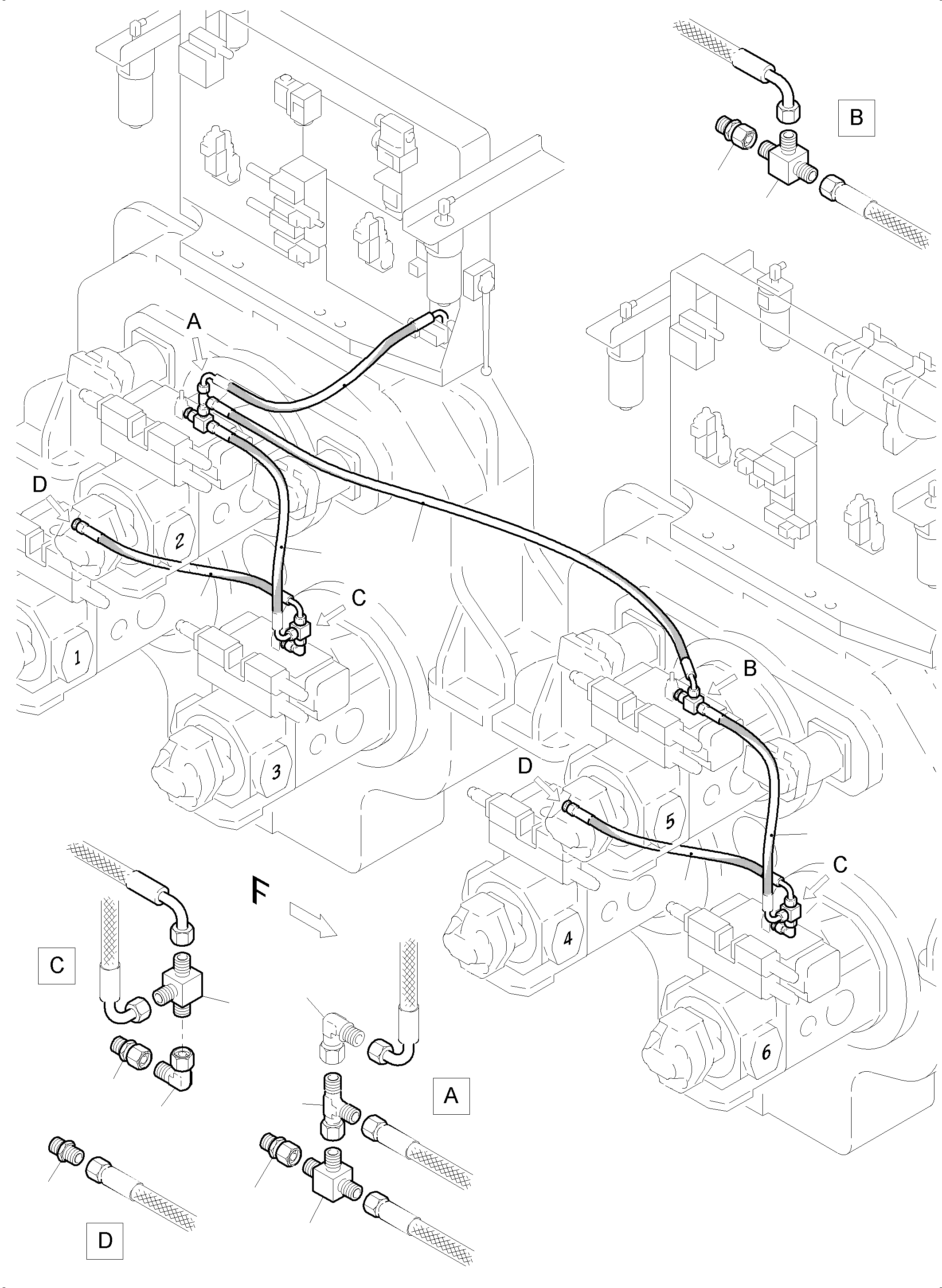 Komatsu parts book diagram for PC5500-6E S/N 15089: MAIN PUMP CONTROL
