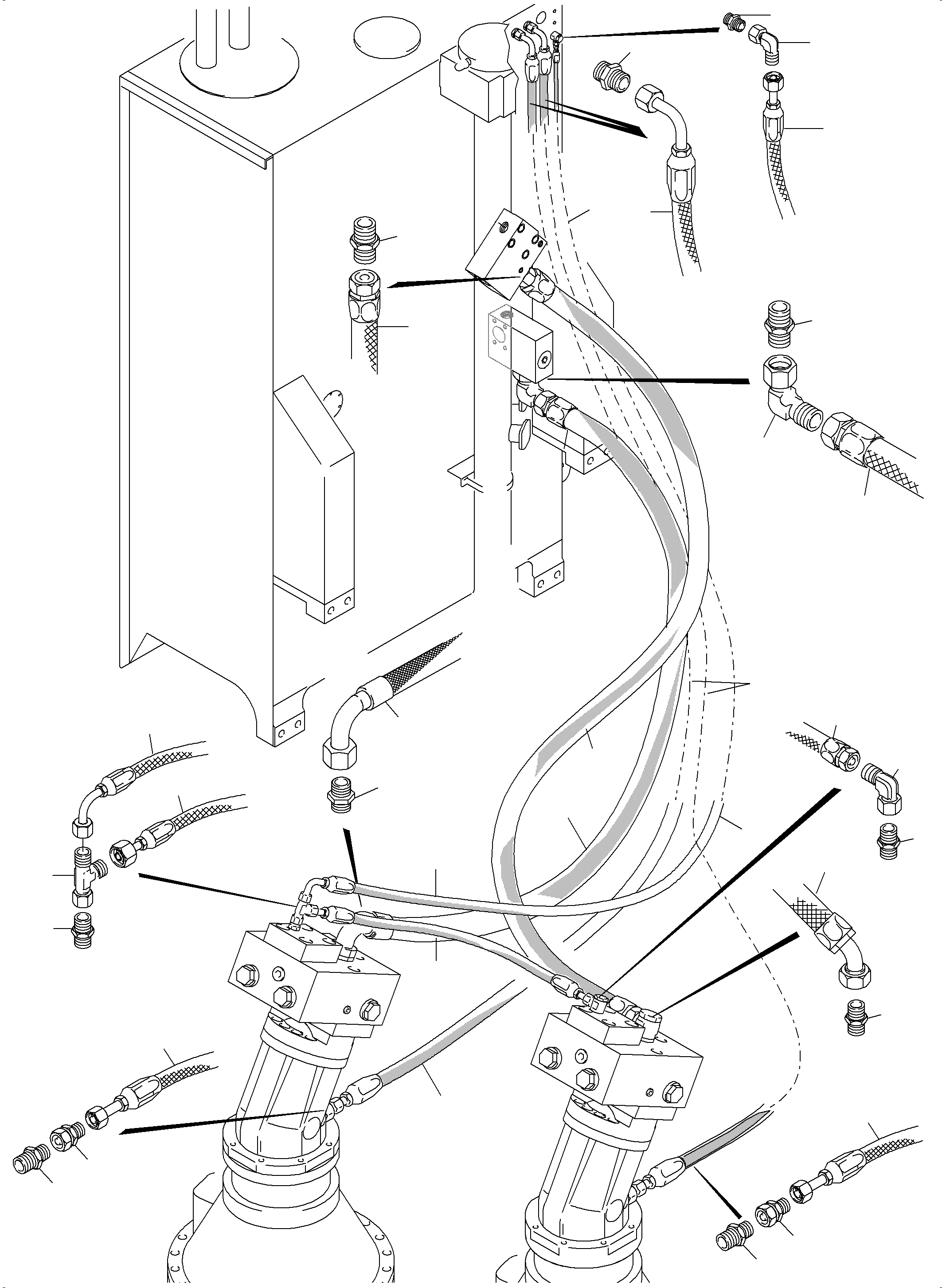Komatsu parts book diagram for PC5500-6E S/N 15089: TANK LINES - SLEW GEAR