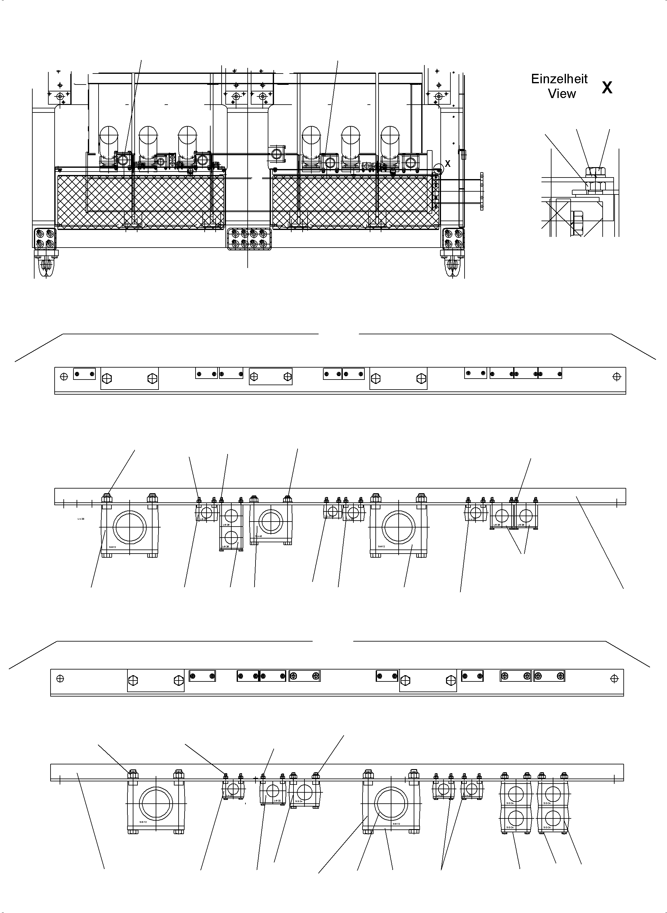 Komatsu parts book diagram for PC5500-6E S/N 15089: HOSE CLAMP ASSY PDG
