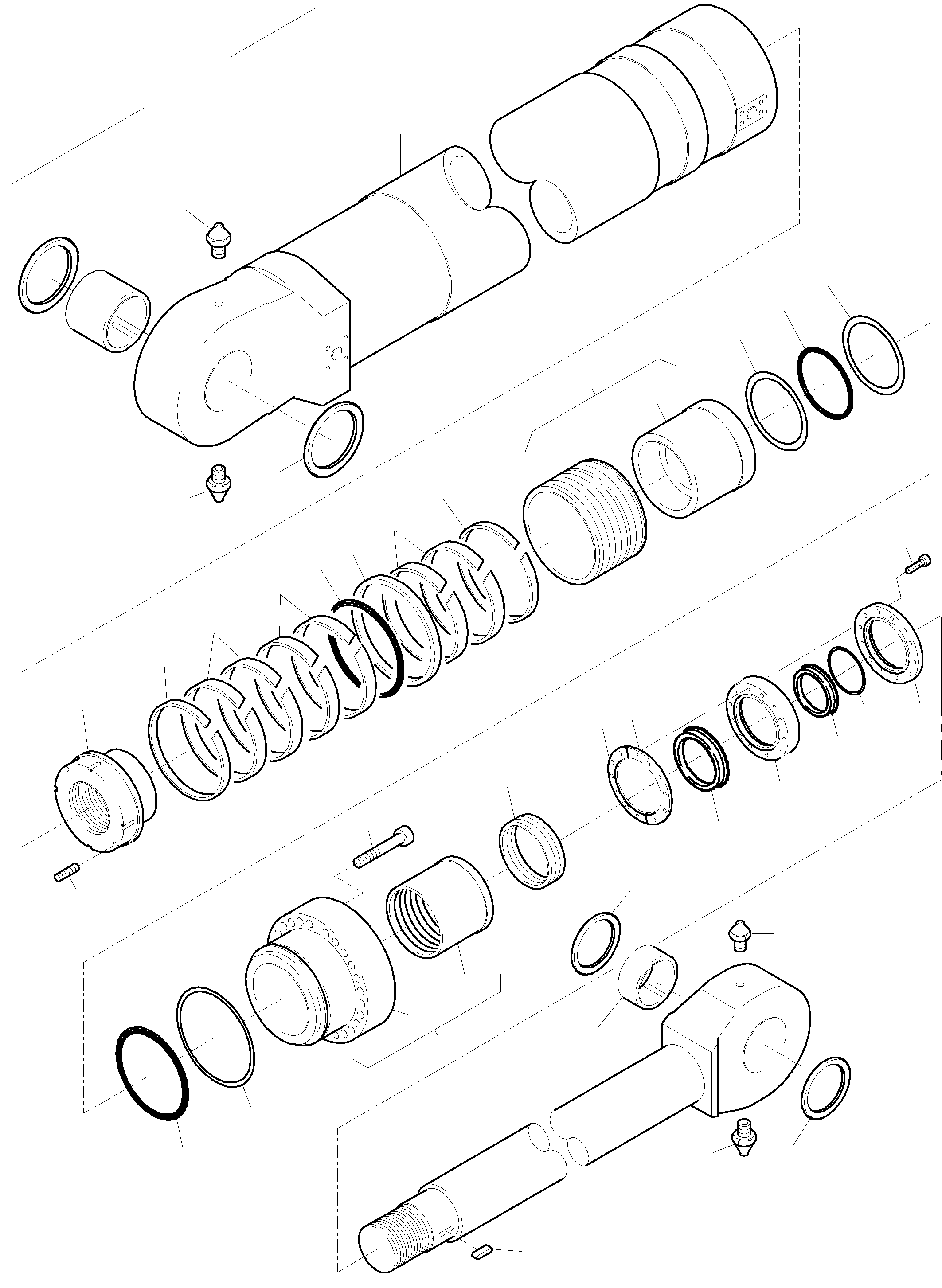 Komatsu parts book diagram for PC5500-6E S/N 15089: HYDRAULIC CYLINDER COLD WEATHER DESIGN