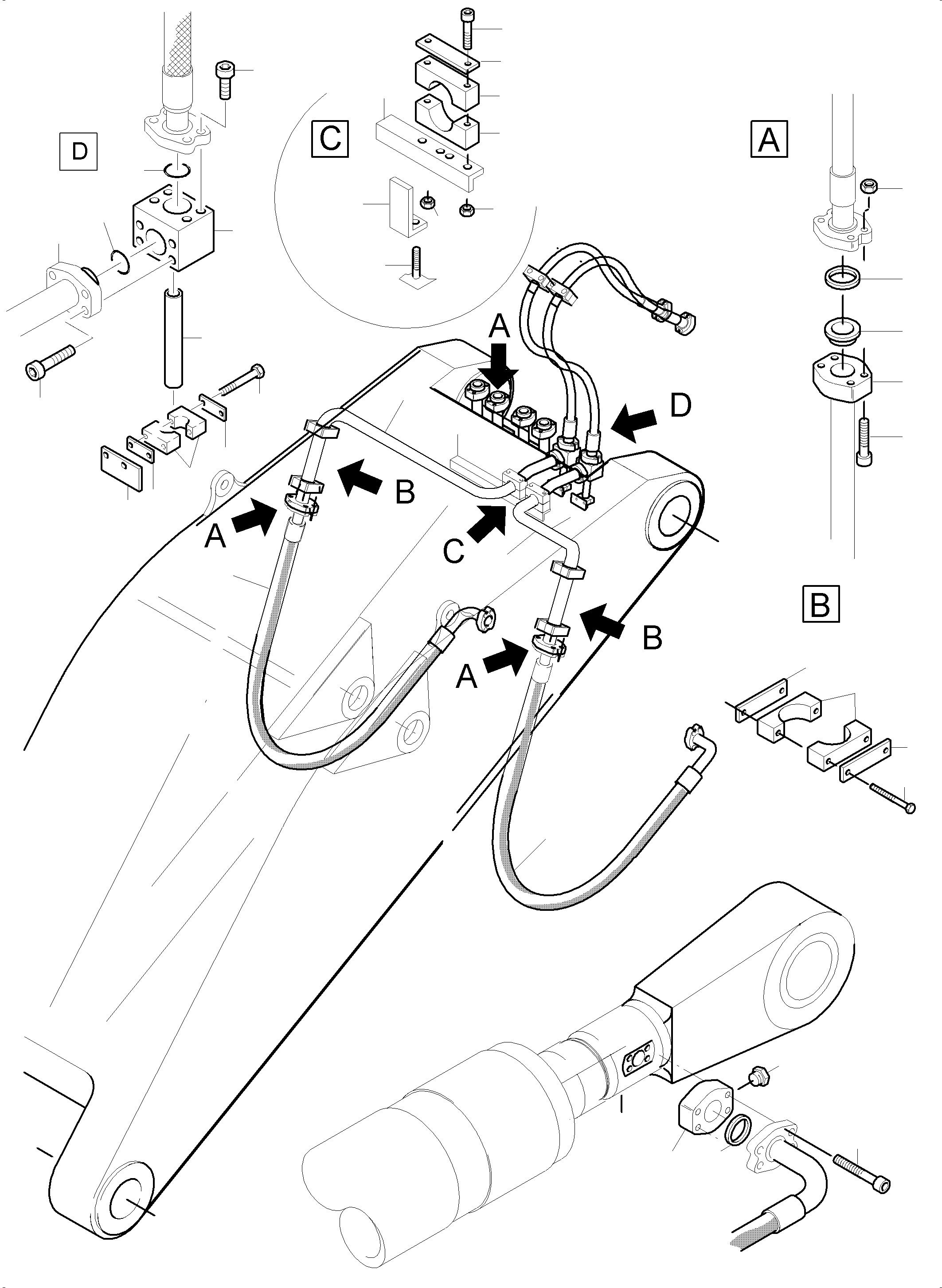 Komatsu parts book diagram for PC5500-6E S/N 15089: BULLCLAM BUCKET STICK 5,6M
