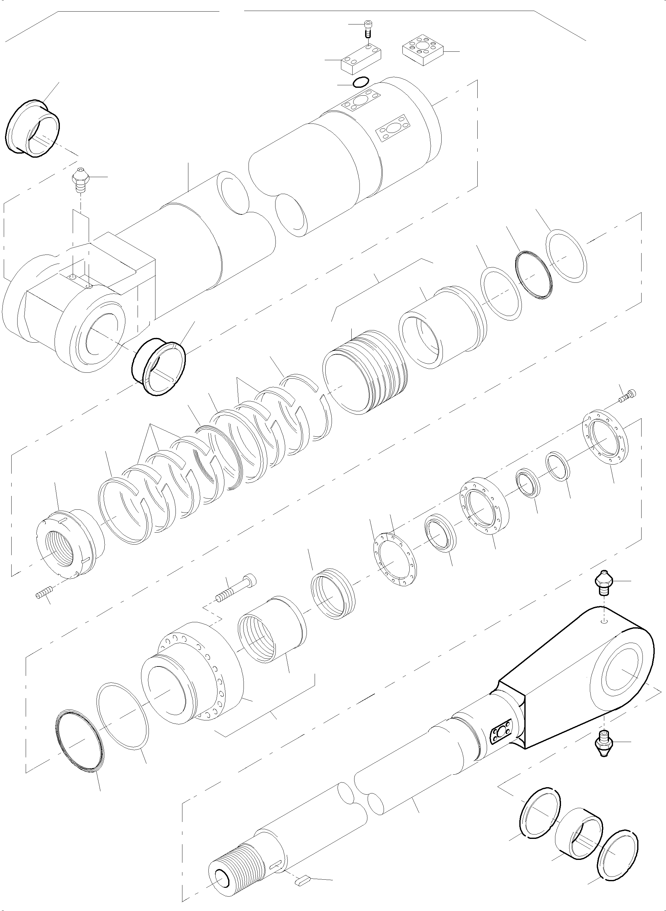 Komatsu parts book diagram for PC5500-6E S/N 15089: HYDRAULIC CYLINDER COLD WEATHER DESIGN