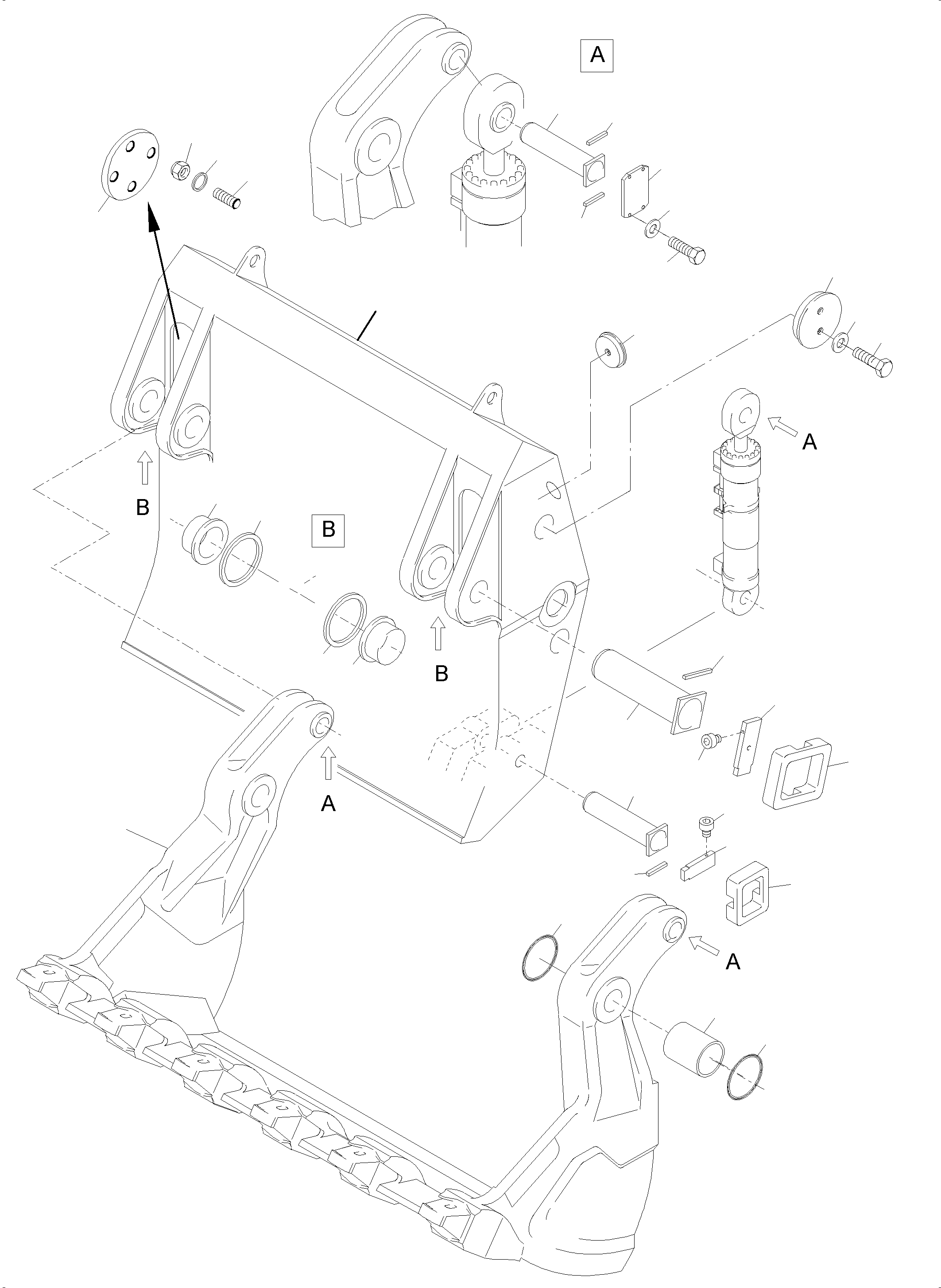 Komatsu parts book diagram for PC5500-6E S/N 15089: BULLCLAM BUCKET 26,0 CBM (LIP WP4)