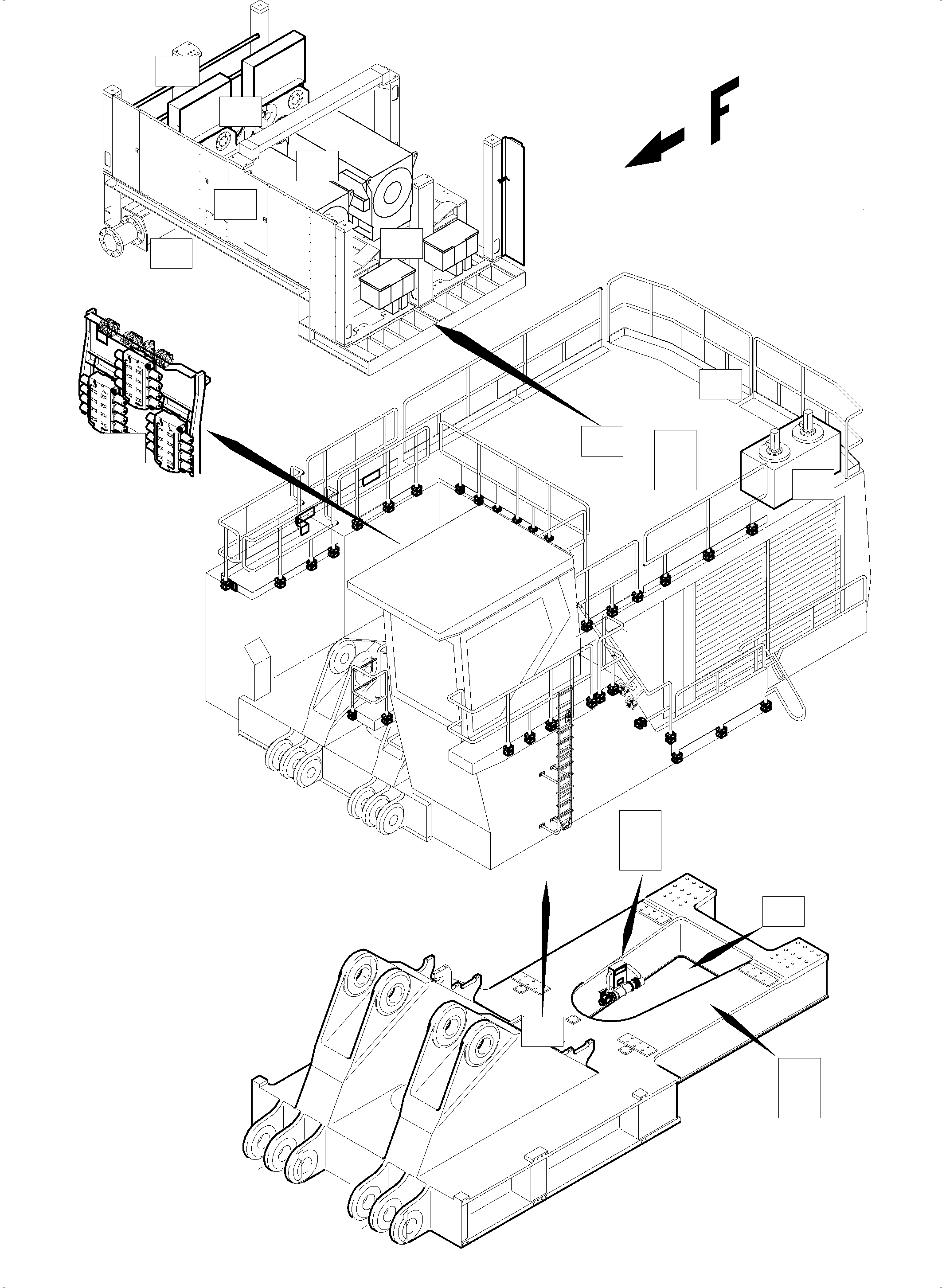 Komatsu parts book diagram for PC5500-6E S/N 15089: ELECTRIC EQUIPMENT, LOCATIONS-OVERVIEW
