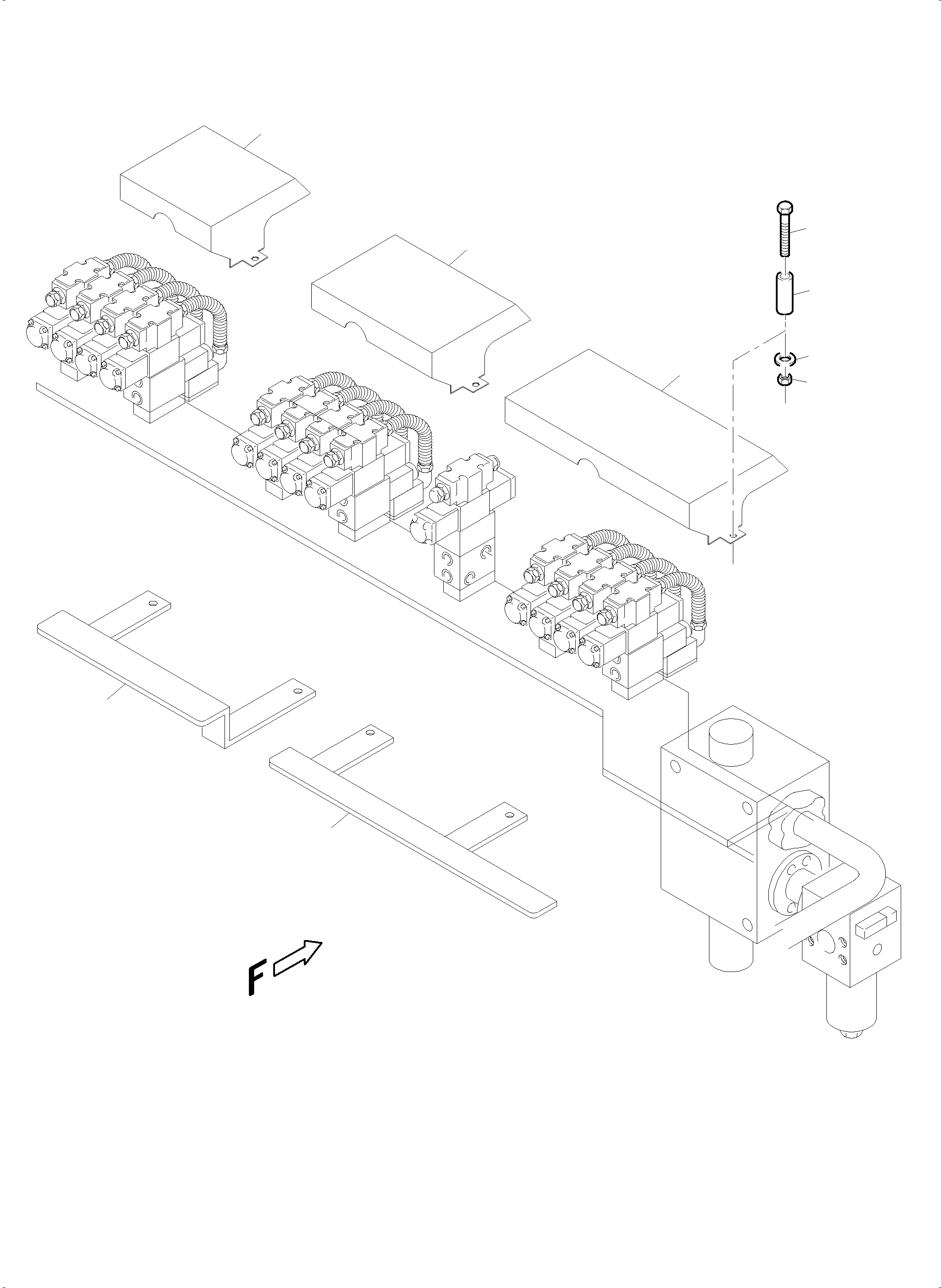 Komatsu parts book diagram for PC5500-6E S/N 15089: REMOTE CONTROL MANIFOLD, MOUNTING