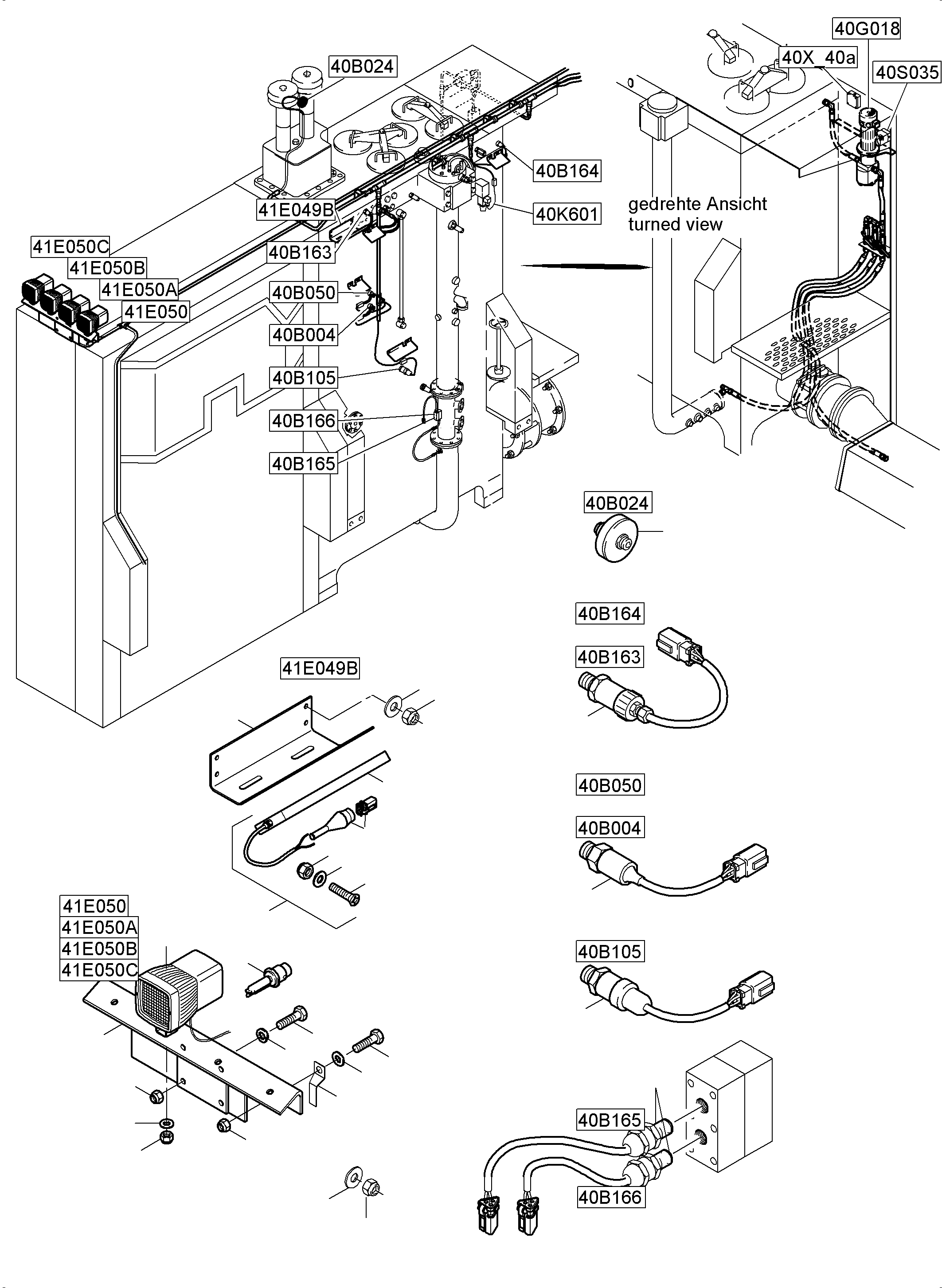 Komatsu parts book diagram for PC5500-6E S/N 15089: OIL TANK, OIL COOLER AND TRANSFUSING PUMP - ELECTRIC PARTS
