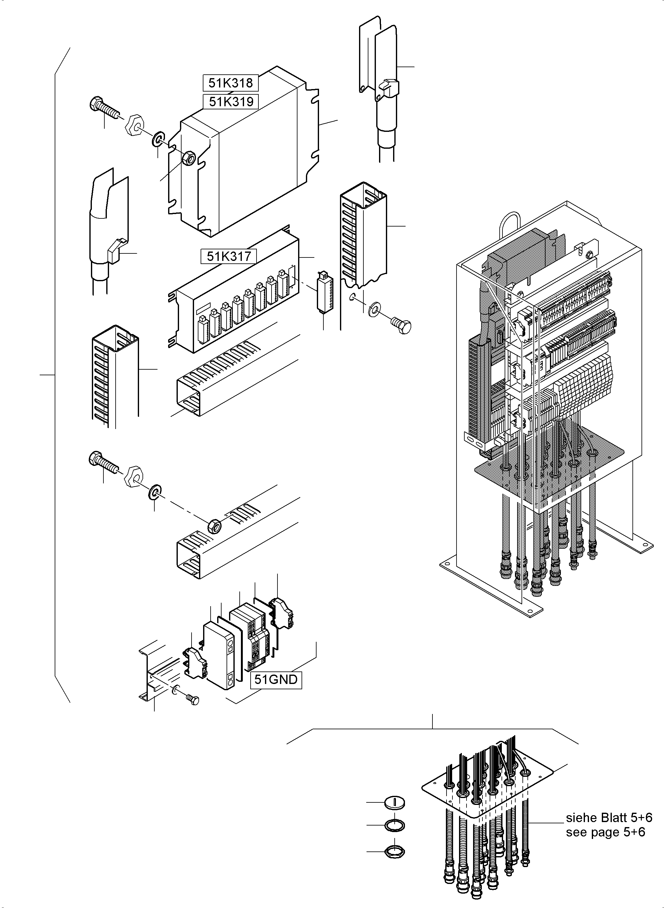 Komatsu parts book diagram for PC5500-6E S/N 15089: SWITCH CABINET LOCATION 51