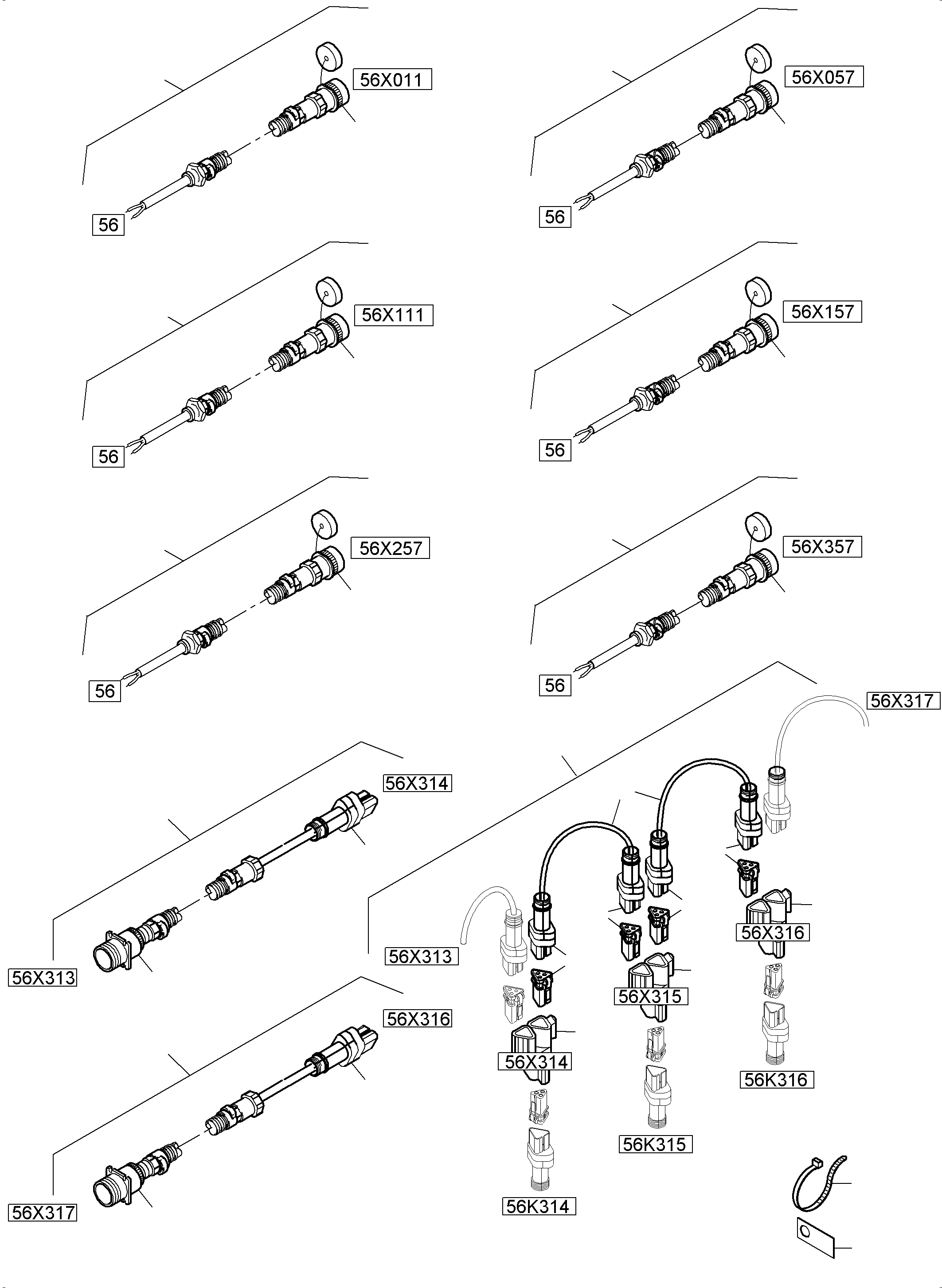 Komatsu parts book diagram for PC5500-6E S/N 15089: SWITCH CABINET LOCATION 56