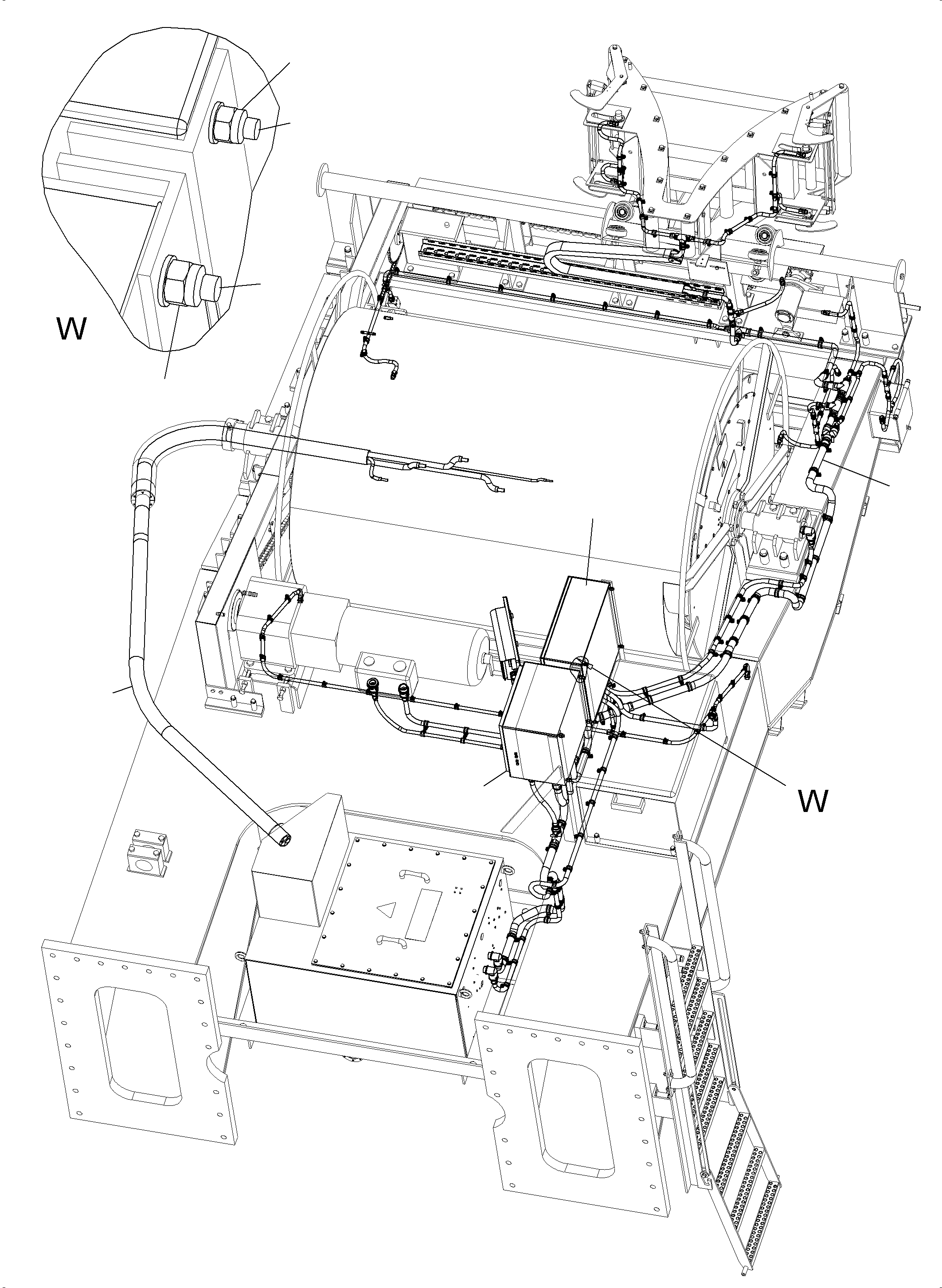 Komatsu parts book diagram for PC5500-6E S/N 15089: CABLES- CABLE DUCT