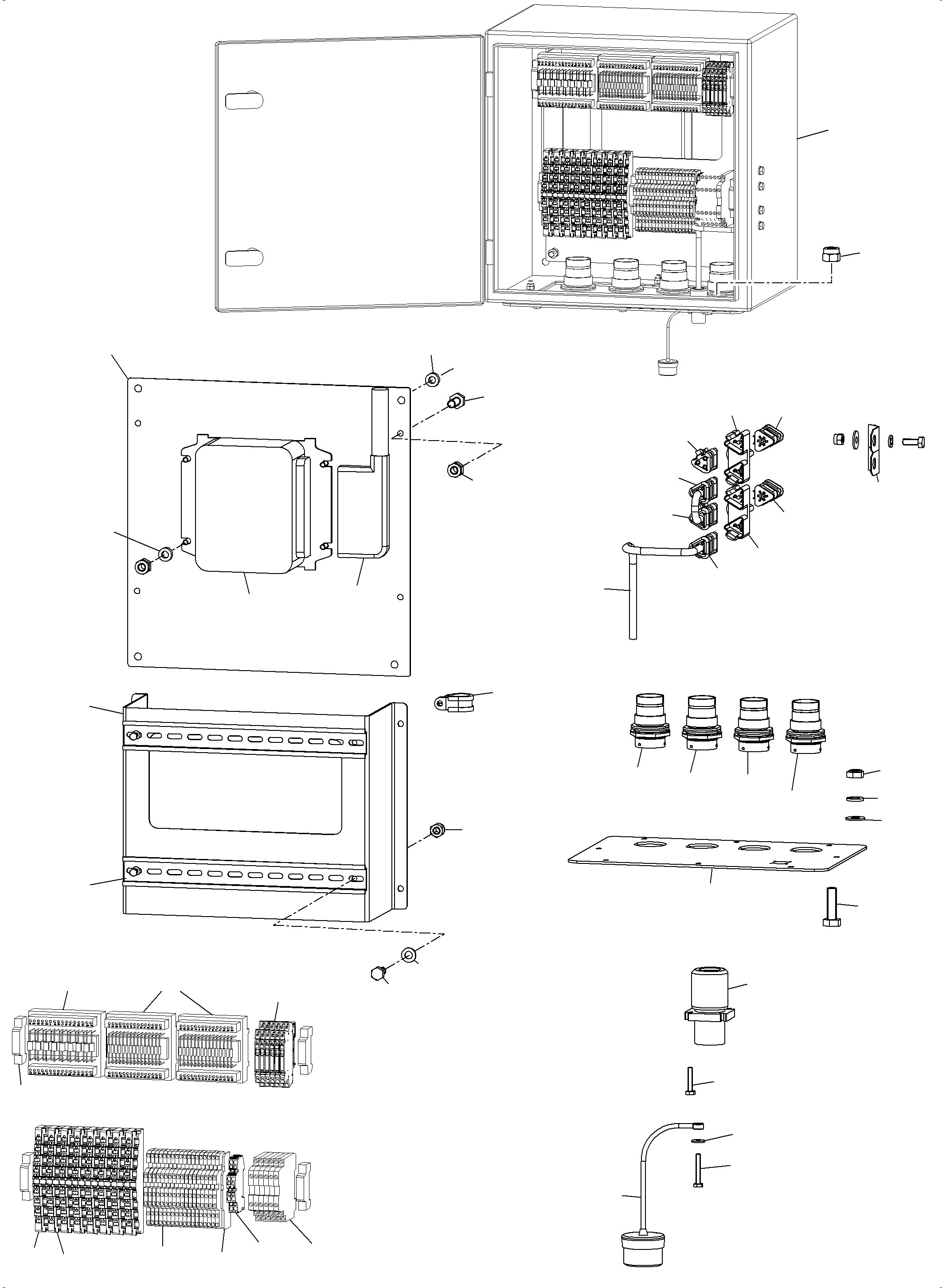Komatsu parts book diagram for PC5500-6E S/N 15089: SWITCH CABINET WITH CONTROLLER