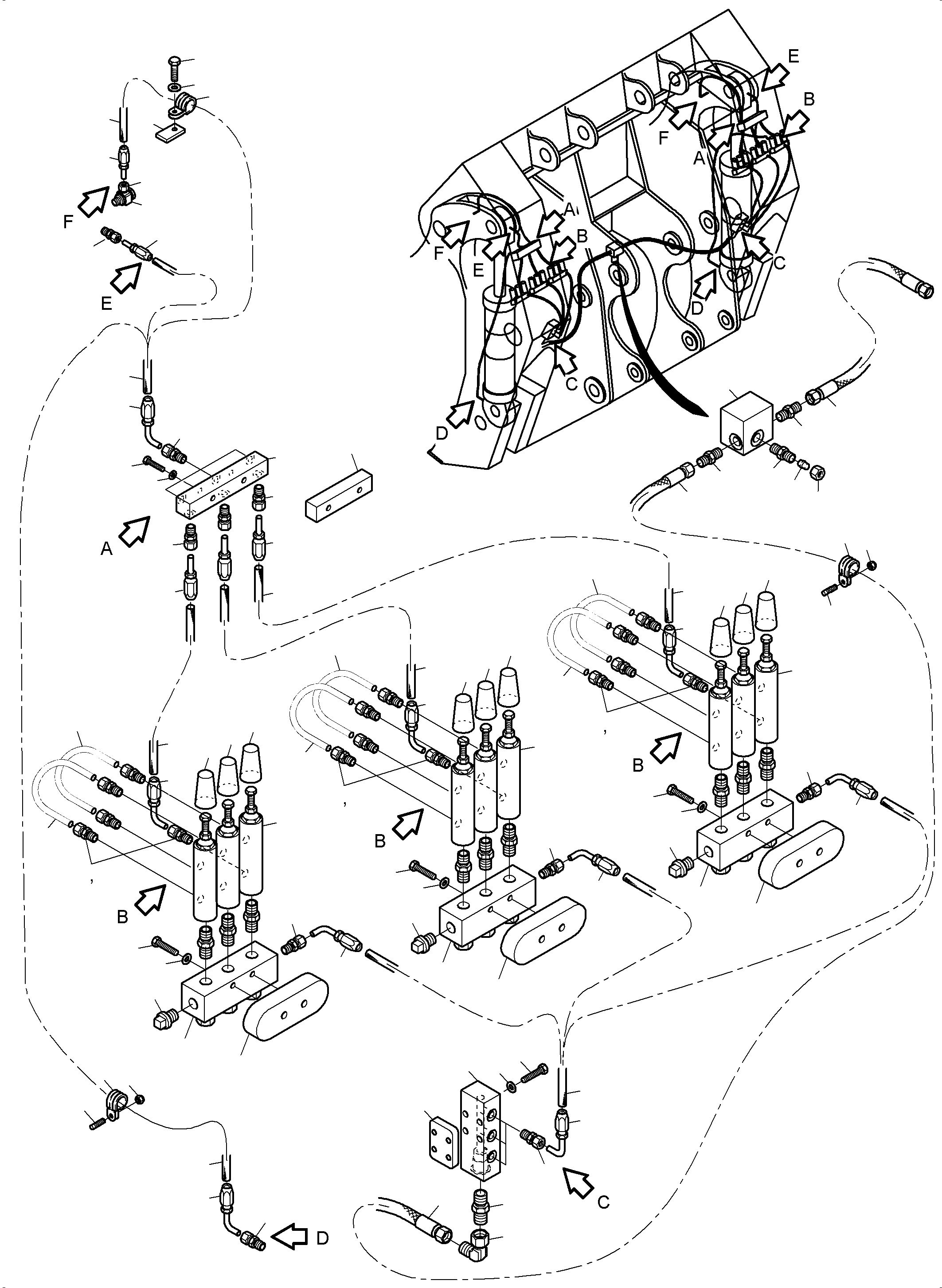 Excavators Mining Komatsu / PC5500-6E S/N 15092(G15092) / Central Lubrication - Bullclam, Standard (BR4415 TTT)(515-2350g1 : 515-2350g1)