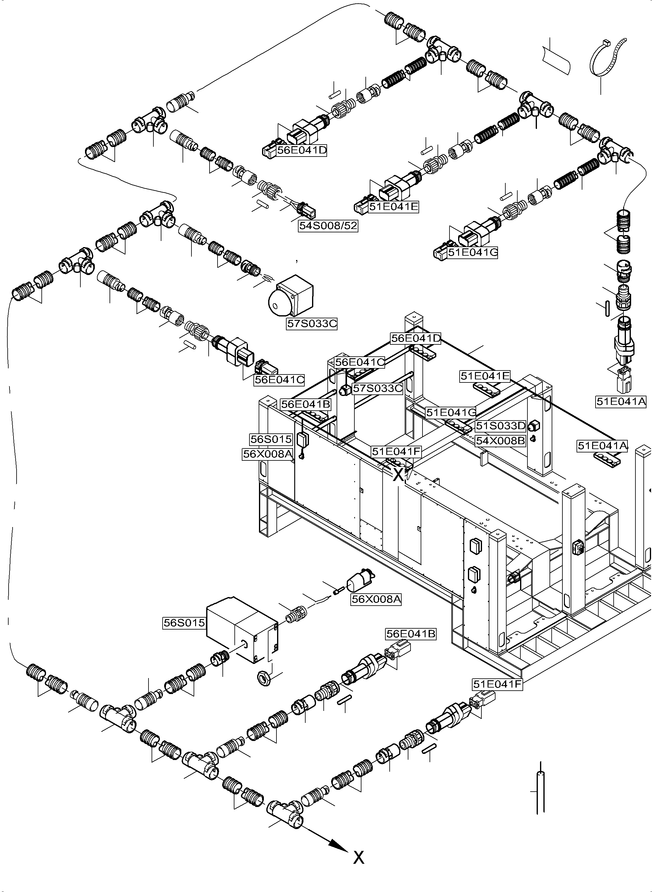 Excavators Mining Komatsu / PC5500-6E S/N 15092(G15092) / Machinery house electric - roof and drive frame(715-2250-1 : 715-2250-1)