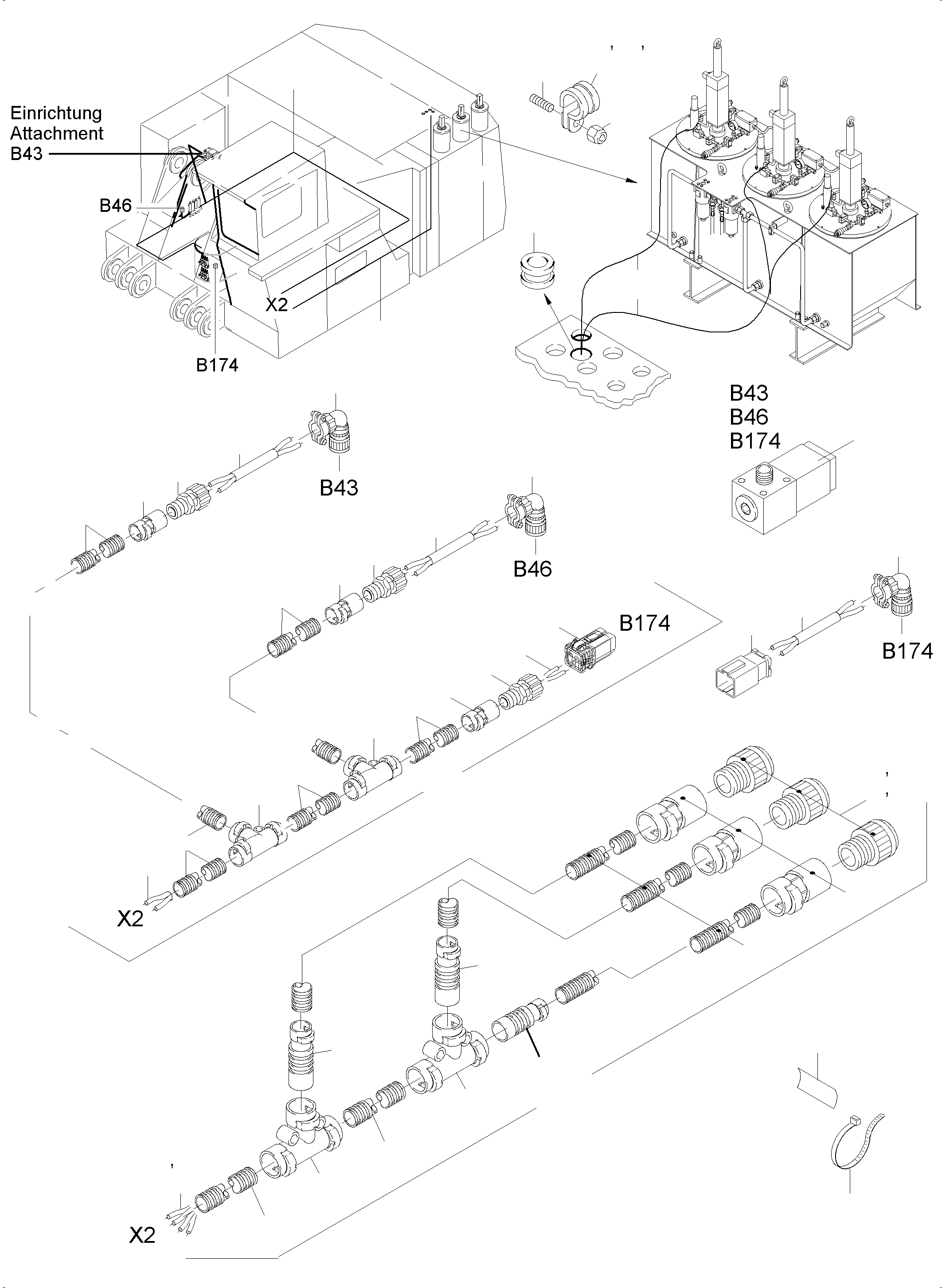 Excavators Mining Komatsu / PC5500-6 S/N 15112(G15112) / Electr. Parts 3 barrel lubrication(515-2369a : 515-2369a)