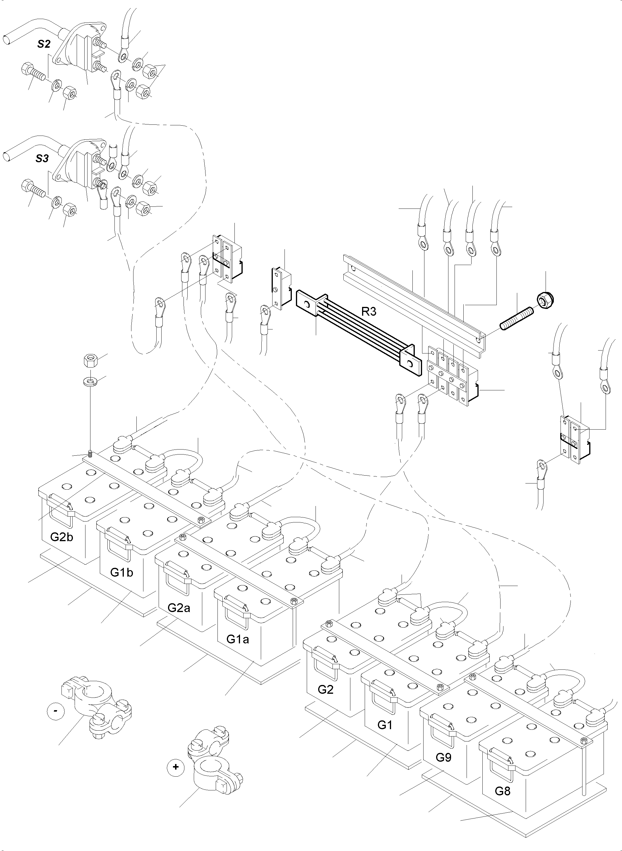 Excavators Mining Komatsu / PC5500-6 S/N 15112(G15112) / Batteries with Cables(515-2130i : 515-2130i)
