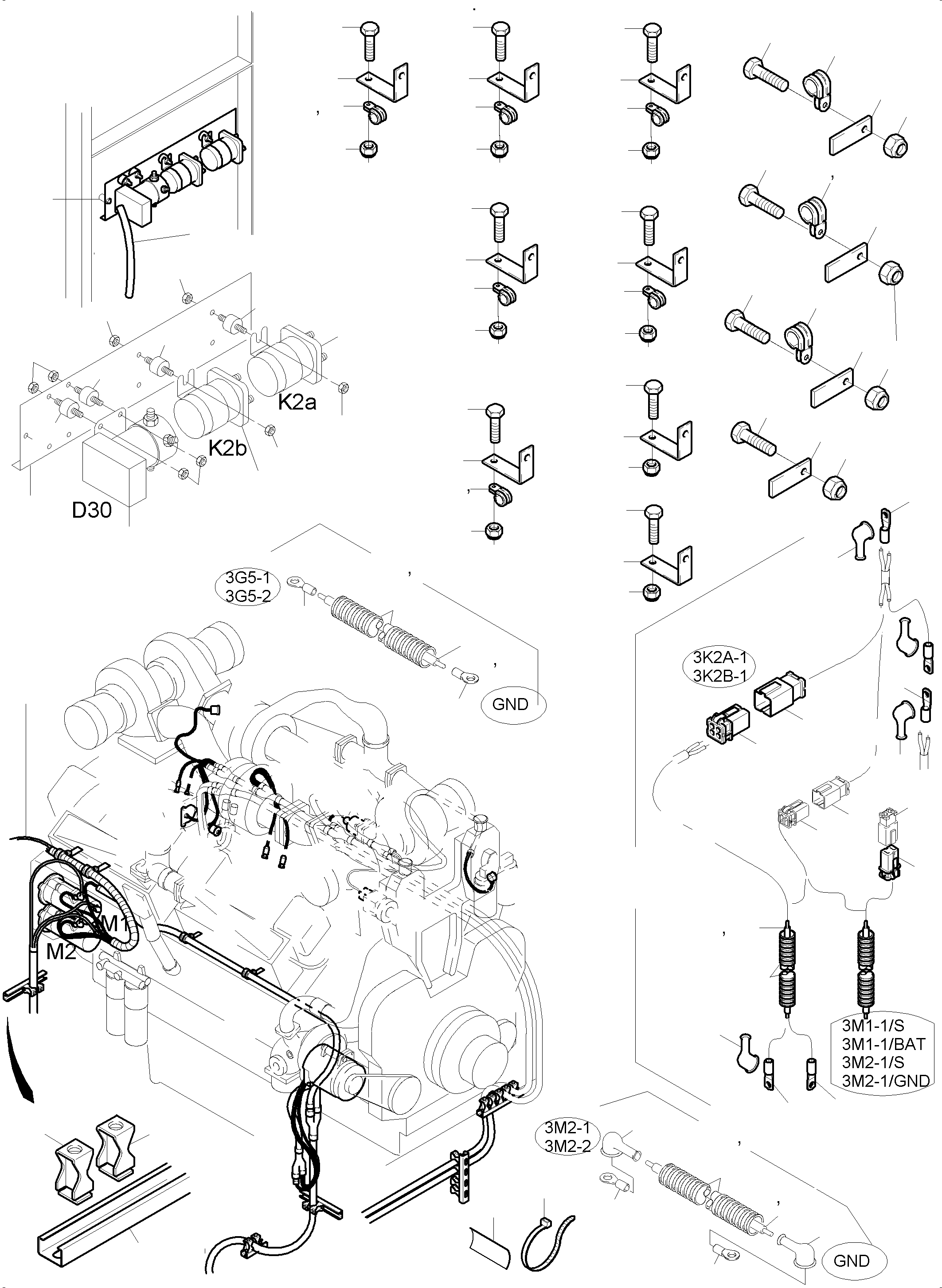 Excavators Mining Komatsu / PC5500-6 S/N 15112(G15112) / Cables - Engine and Transmitter(515-2148s : 515-2148s)