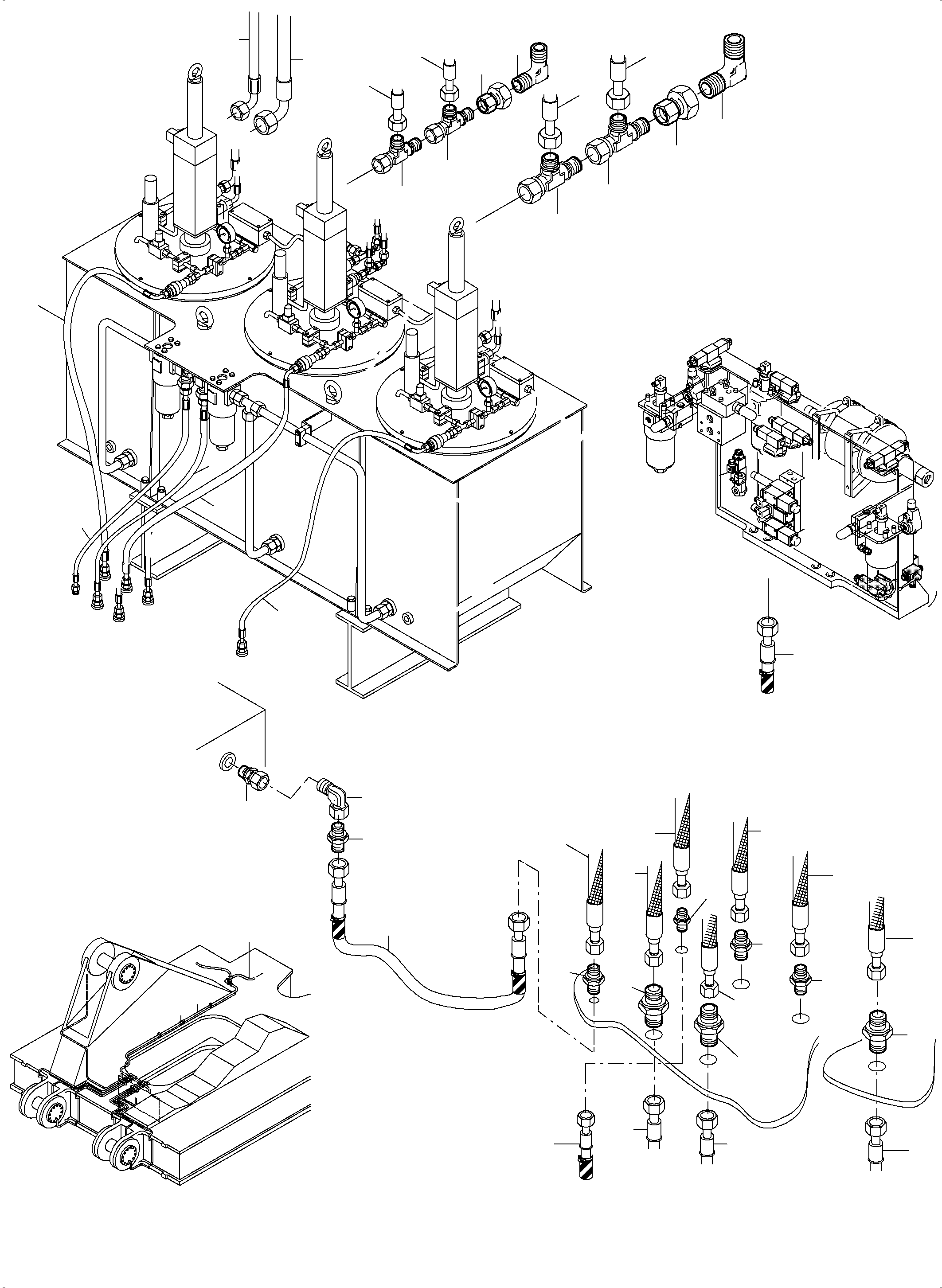 Excavators Mining Komatsu / PC5500-6 S/N 15112(G15112) / Lube Station Arrangement and Grease Pipe(515-2314g : 515-2314g)
