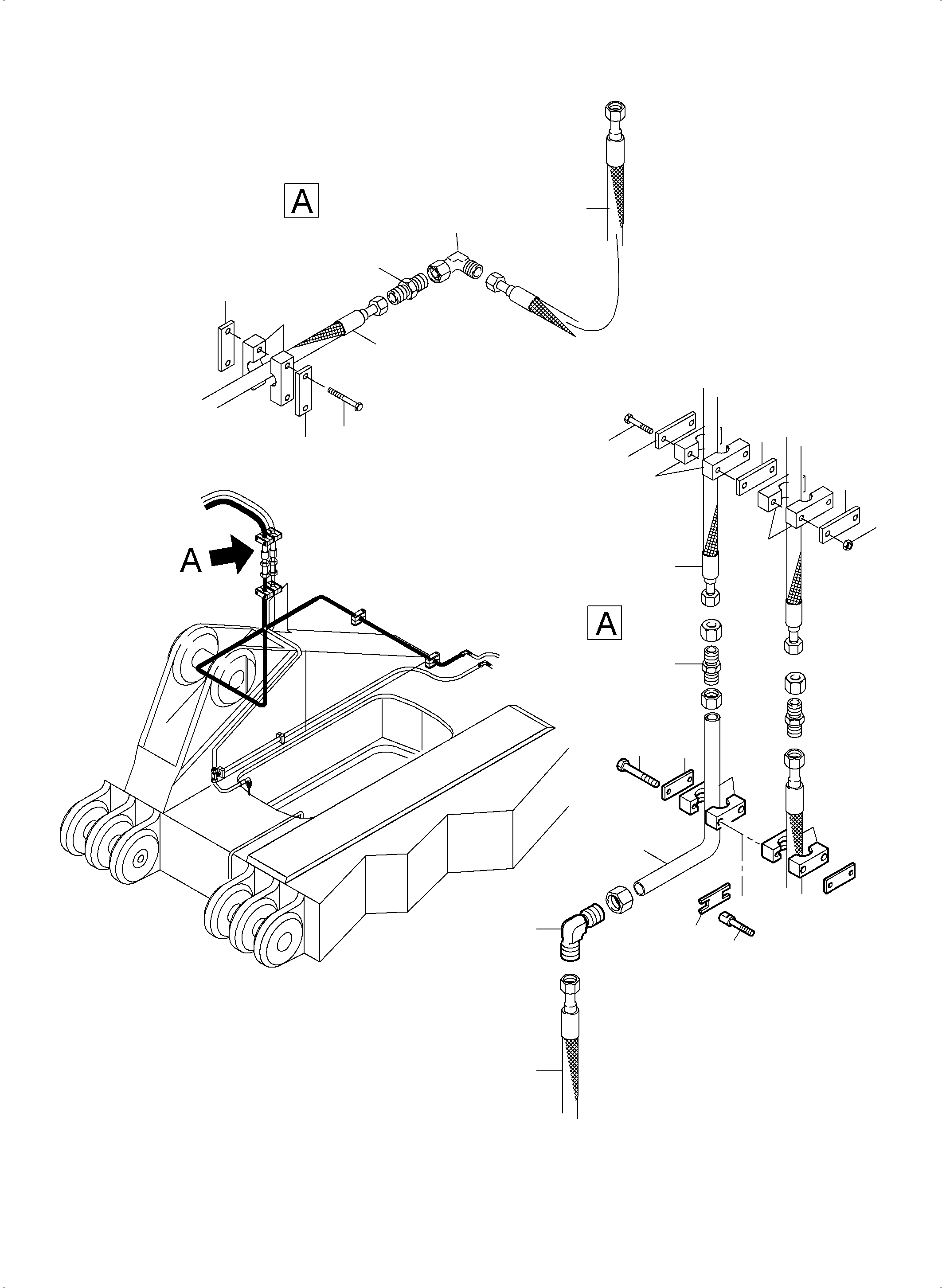Excavators Mining Komatsu / PC5500-6 S/N 15112(G15112) / Lube Station Arrangement and Grease Pipe(515-2314g : 515-2314g)